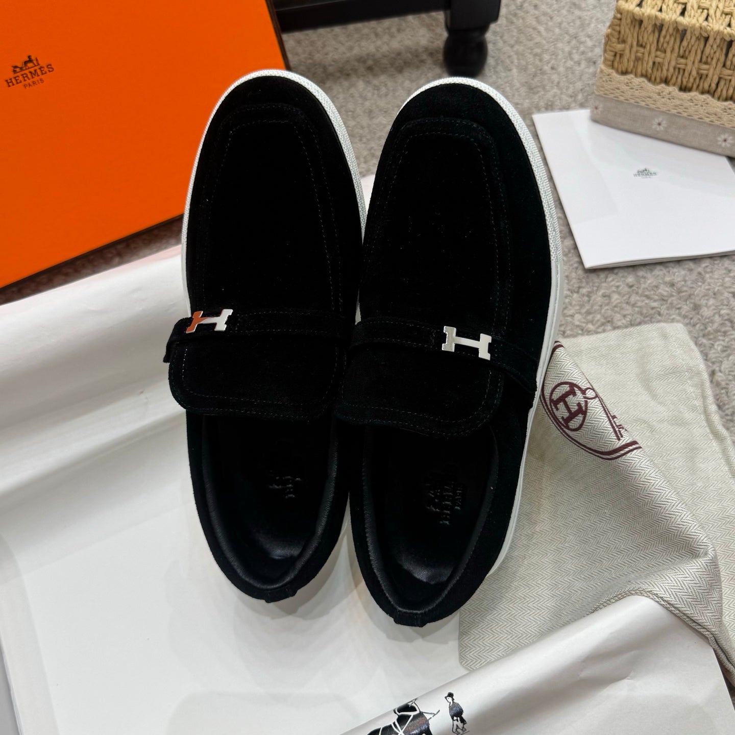HM Job Loafers Black Suede 523219