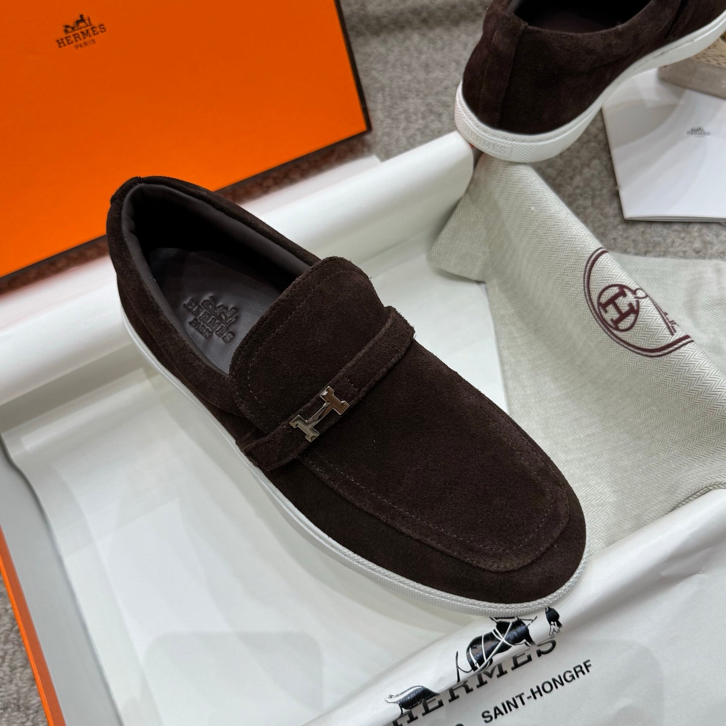 HM Job Loafers Dark Brown Suede 523221