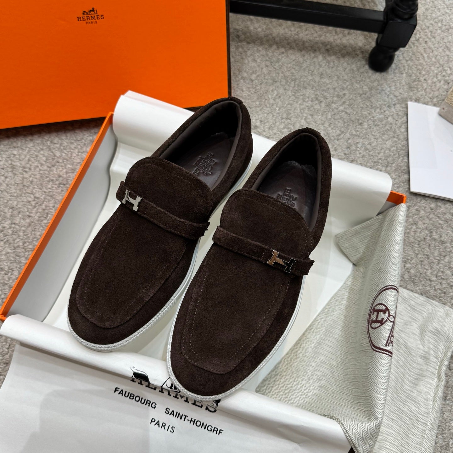 HM Job Loafers Dark Brown Suede 523221