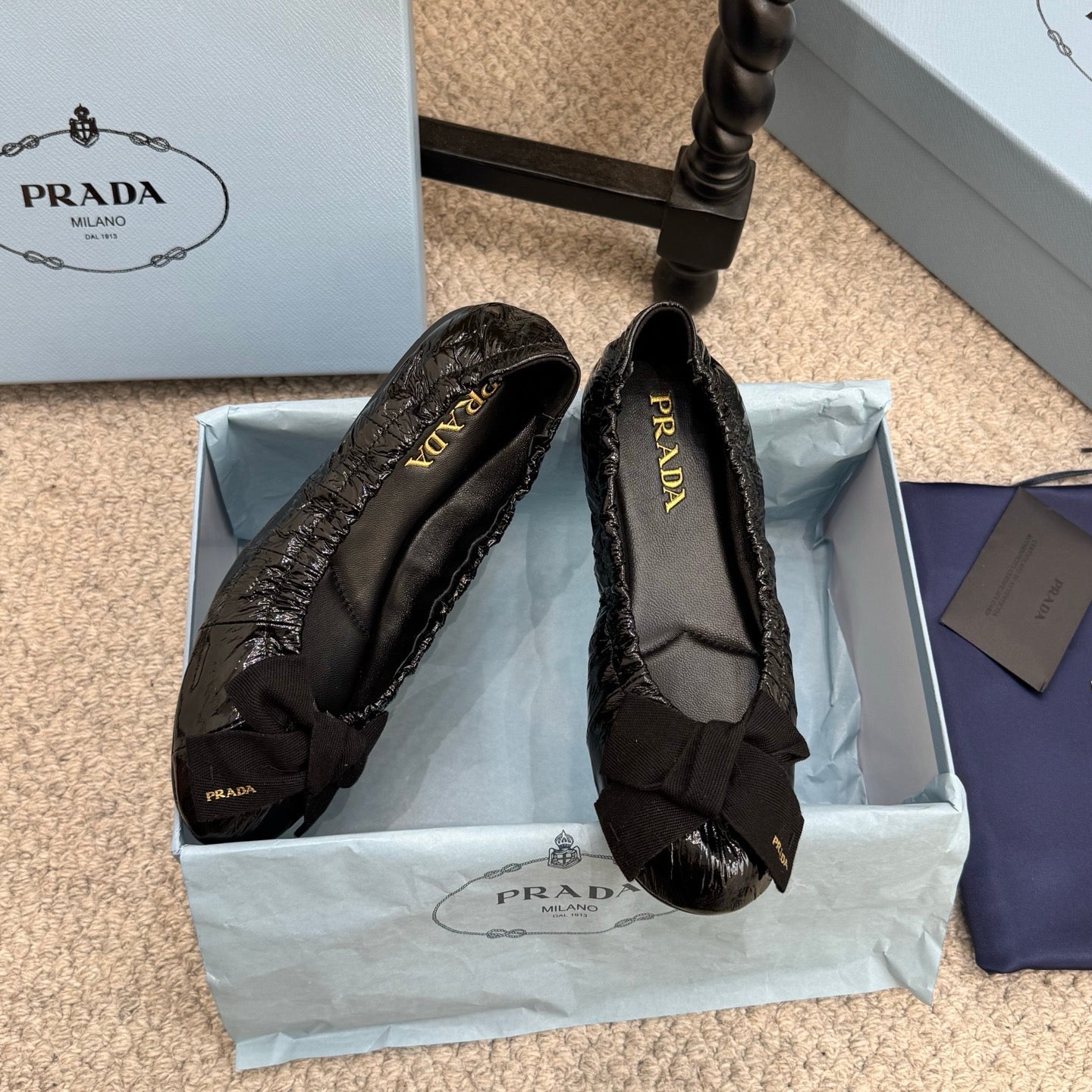 Pra 26s Ballet Flat Black Sheepskin 635250