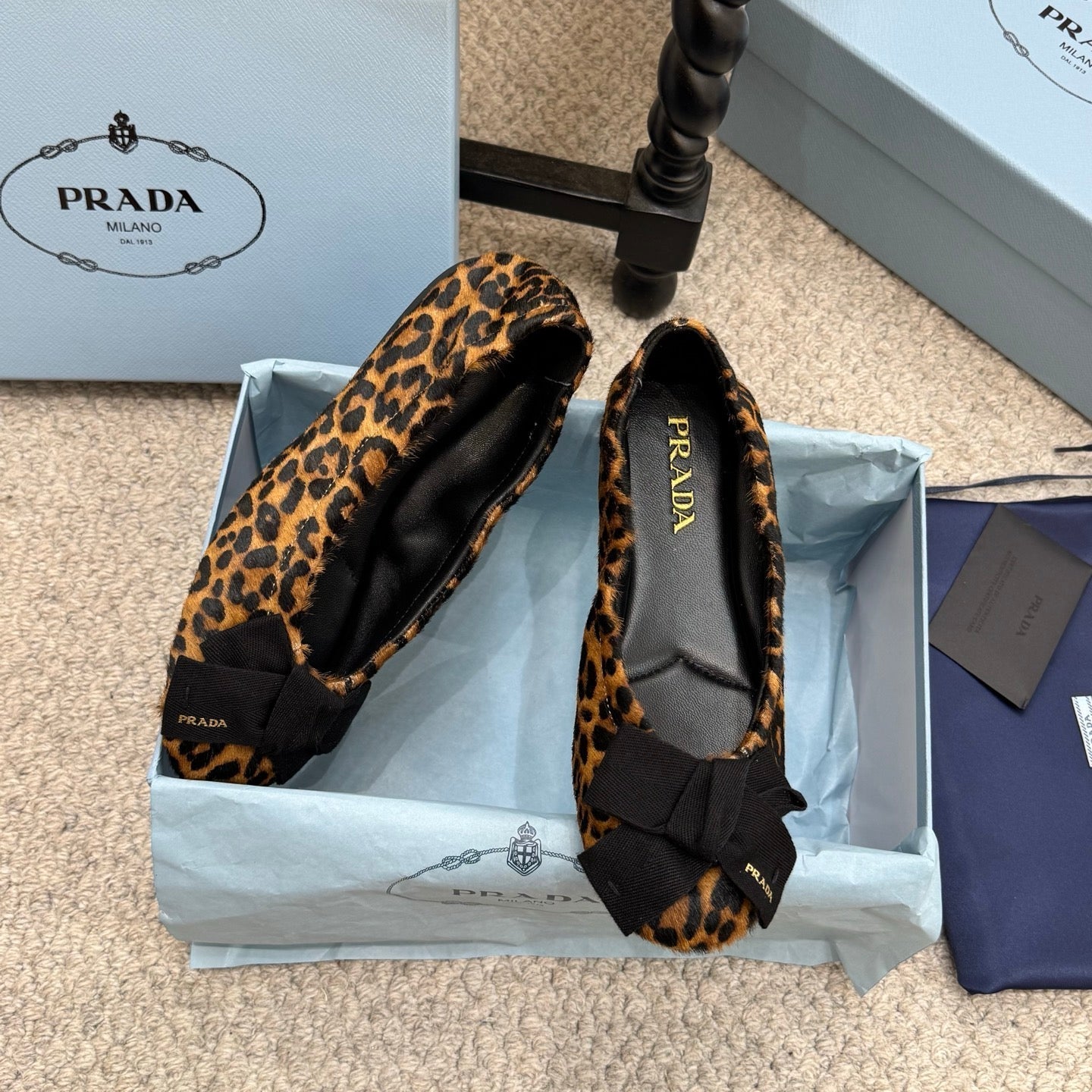 Pra 26s Ballet Flat Leopard-Print Horsehair 635252