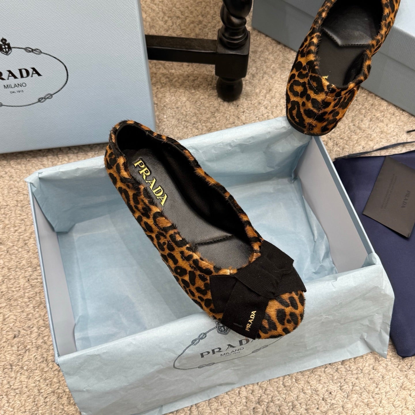 Pra 26s Ballet Flat Leopard-Print Horsehair 635252