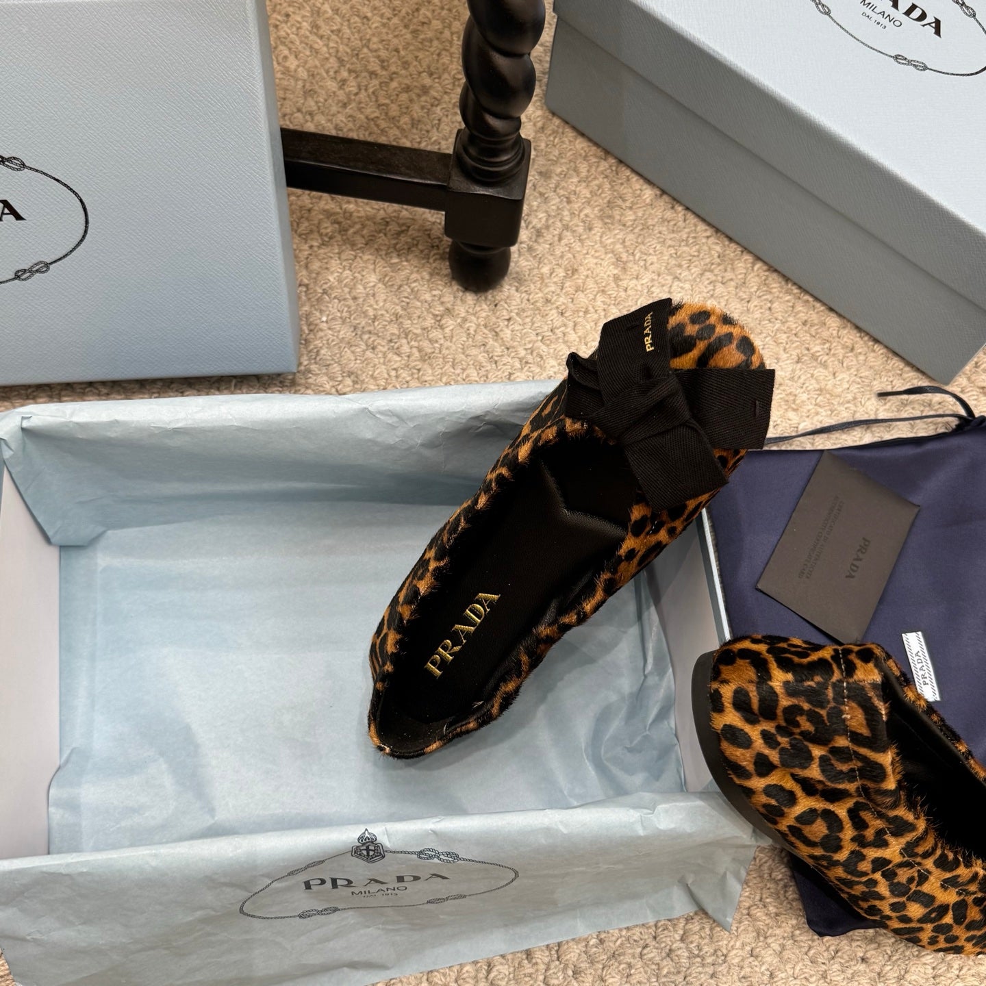 Pra 26s Ballet Flat Leopard-Print Horsehair 635252