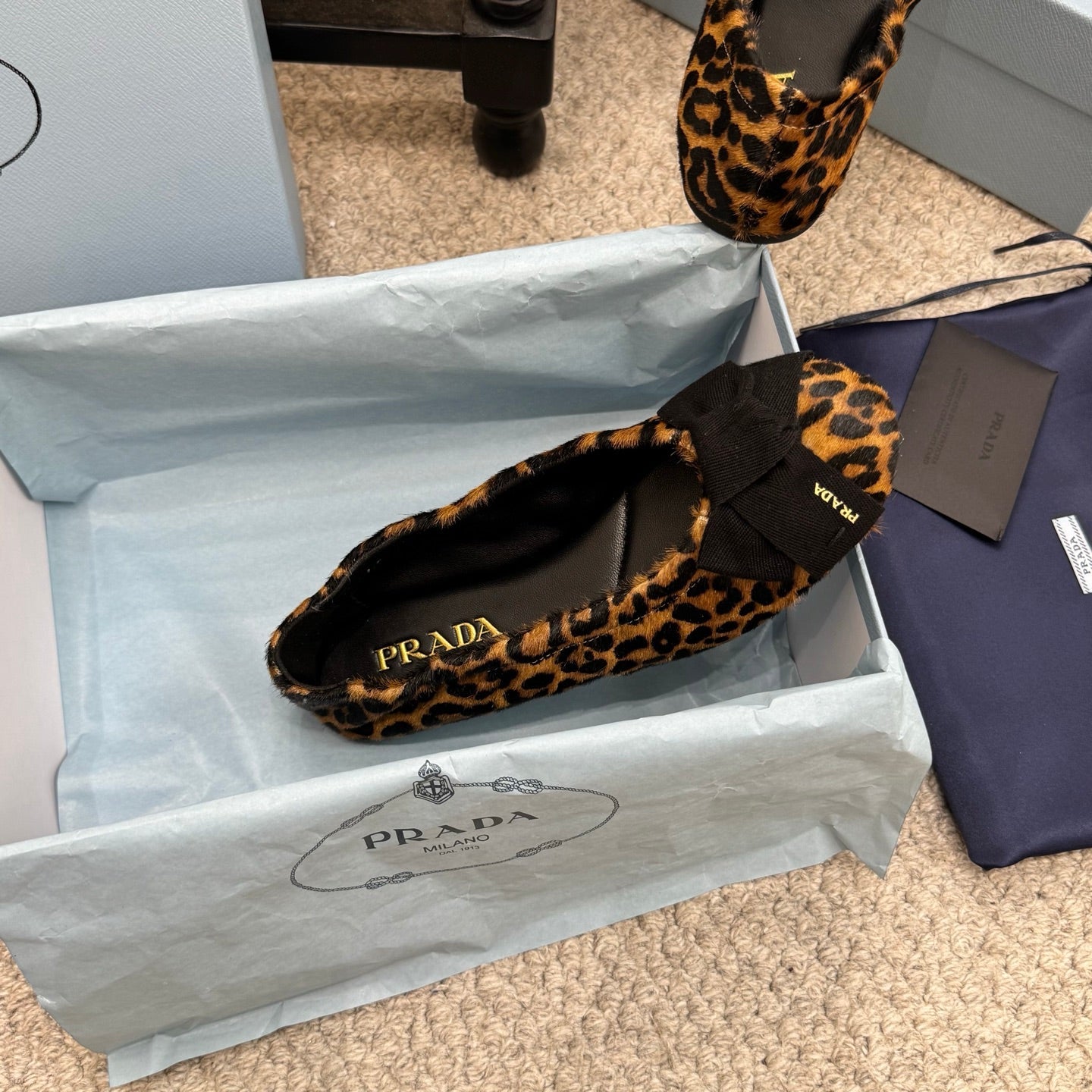 Pra 26s Ballet Flat Leopard-Print Horsehair 635252