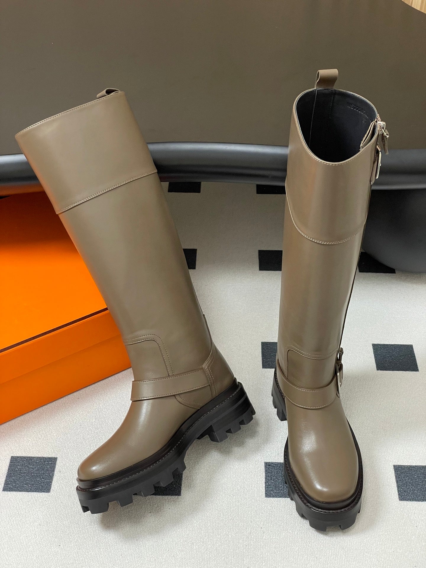 HM Jumping Boots 50mm Light Brown Edge Lock Calfskin