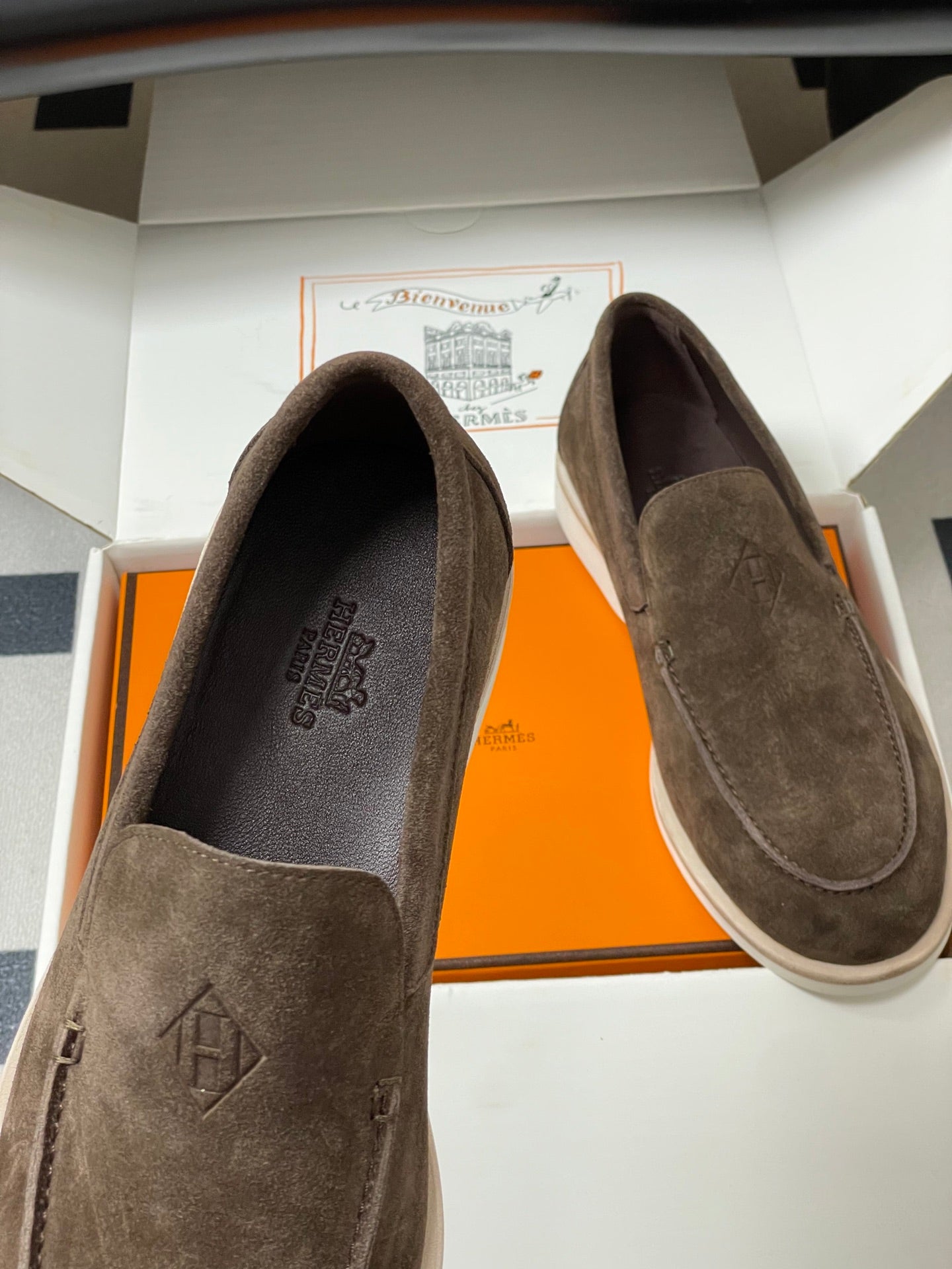 HM Low Loafers Dark Brown  Suede 593662