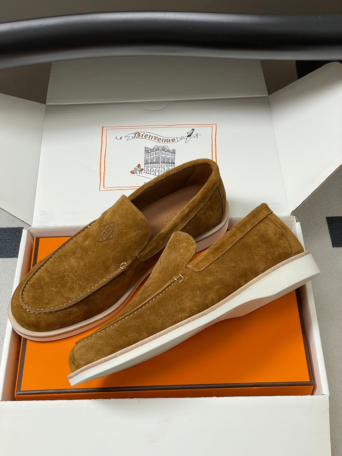 HM Low Loafers Dark Brown Suede 593668