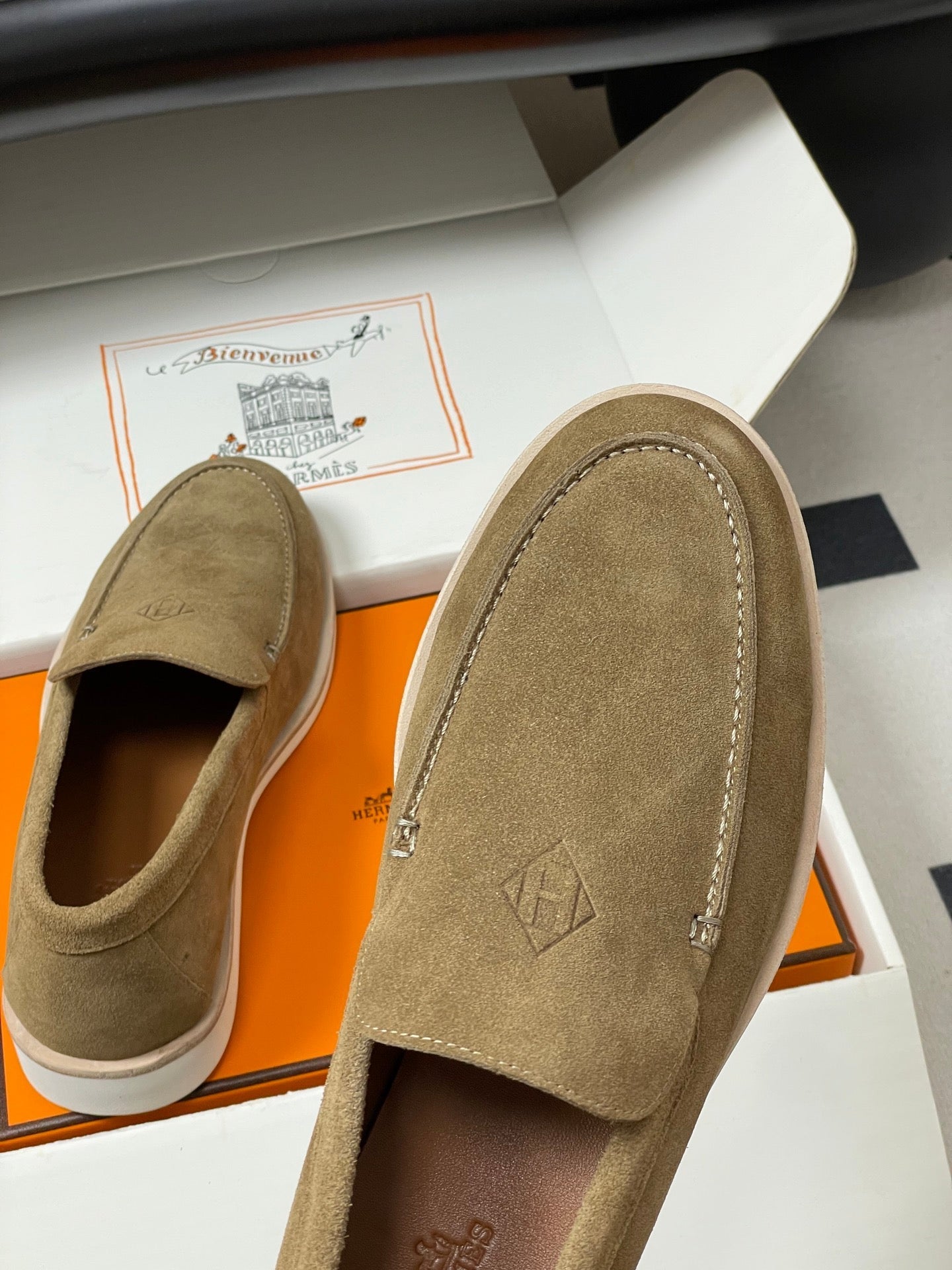 HM Low Loafers Dark Khahi Suede 593669