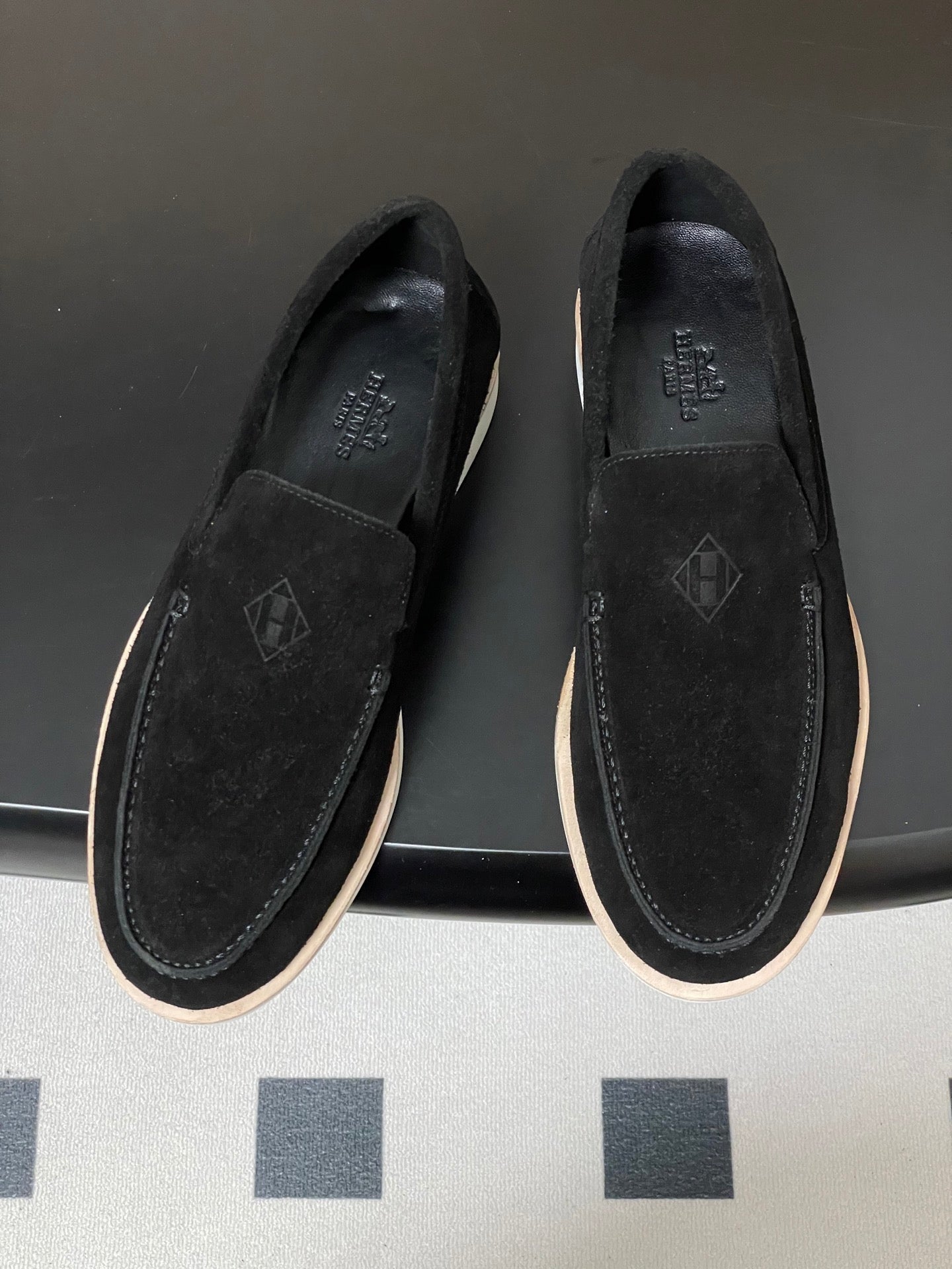 HM Low Loafers Black Suede 593670