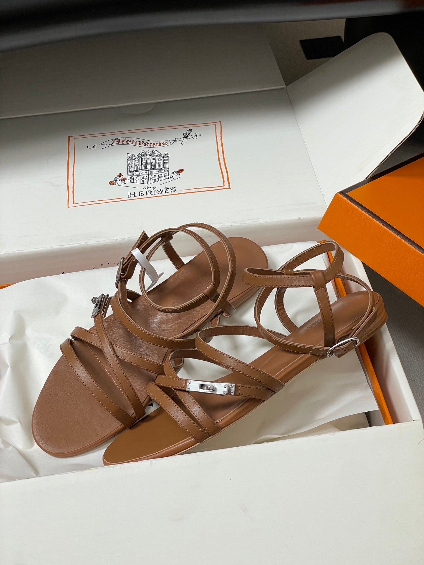 HM Lullaby Sandals Brown Calfskin 593788