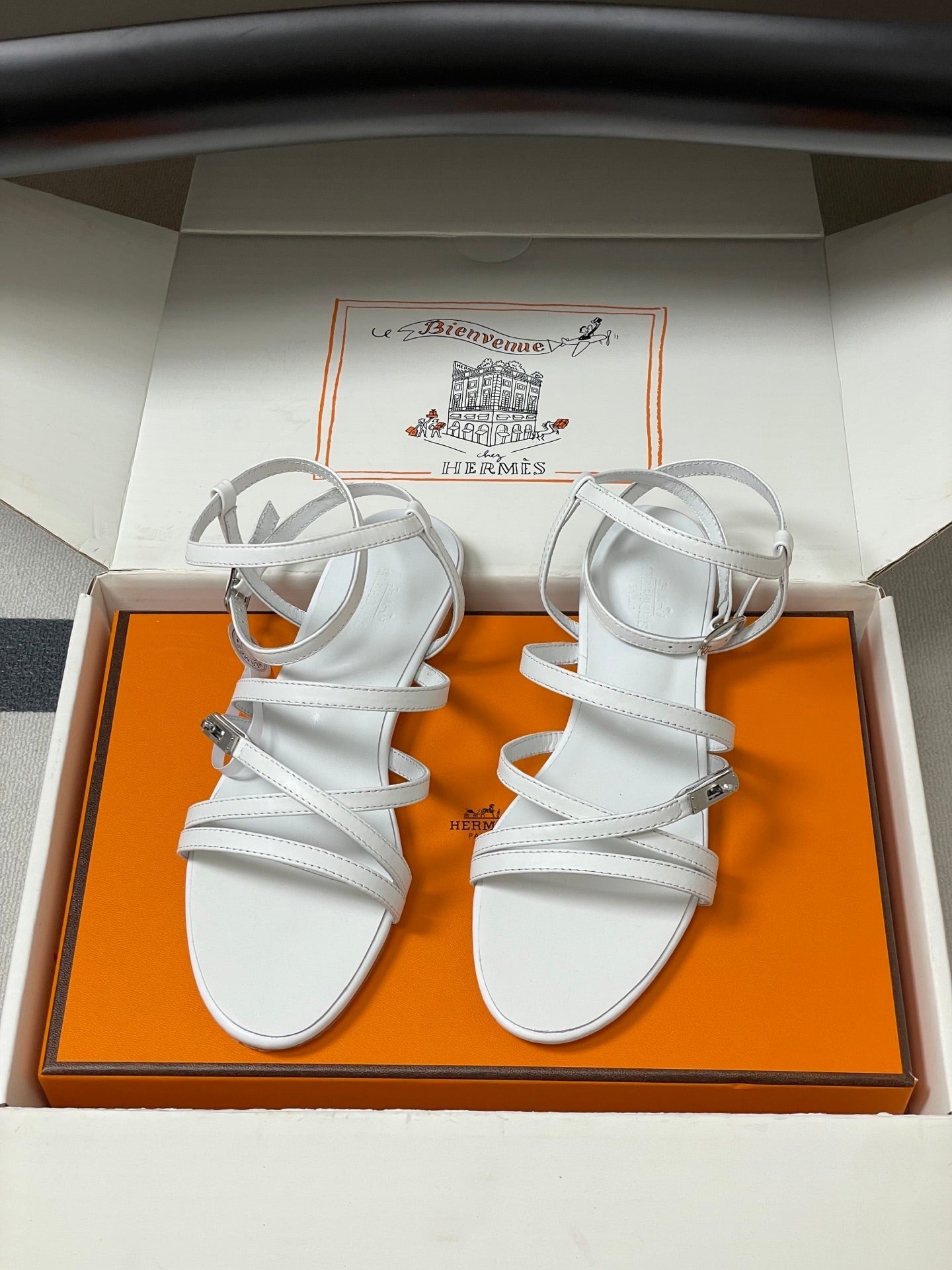 HM Lullaby Sandals White Calfskin 593789