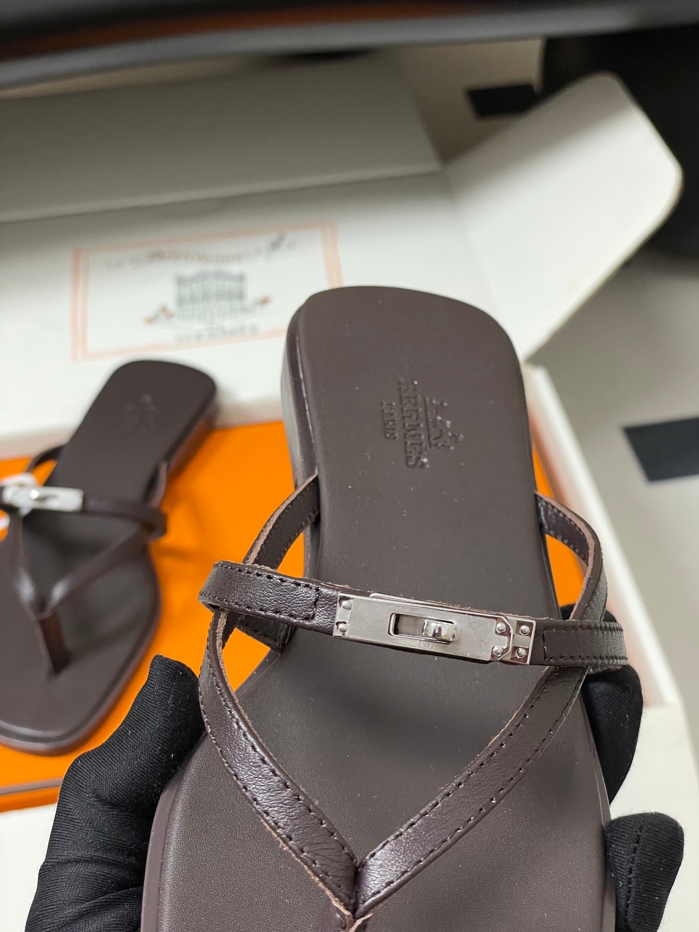 HM Miss Sandal Dark Chocolate Calfskin 593792