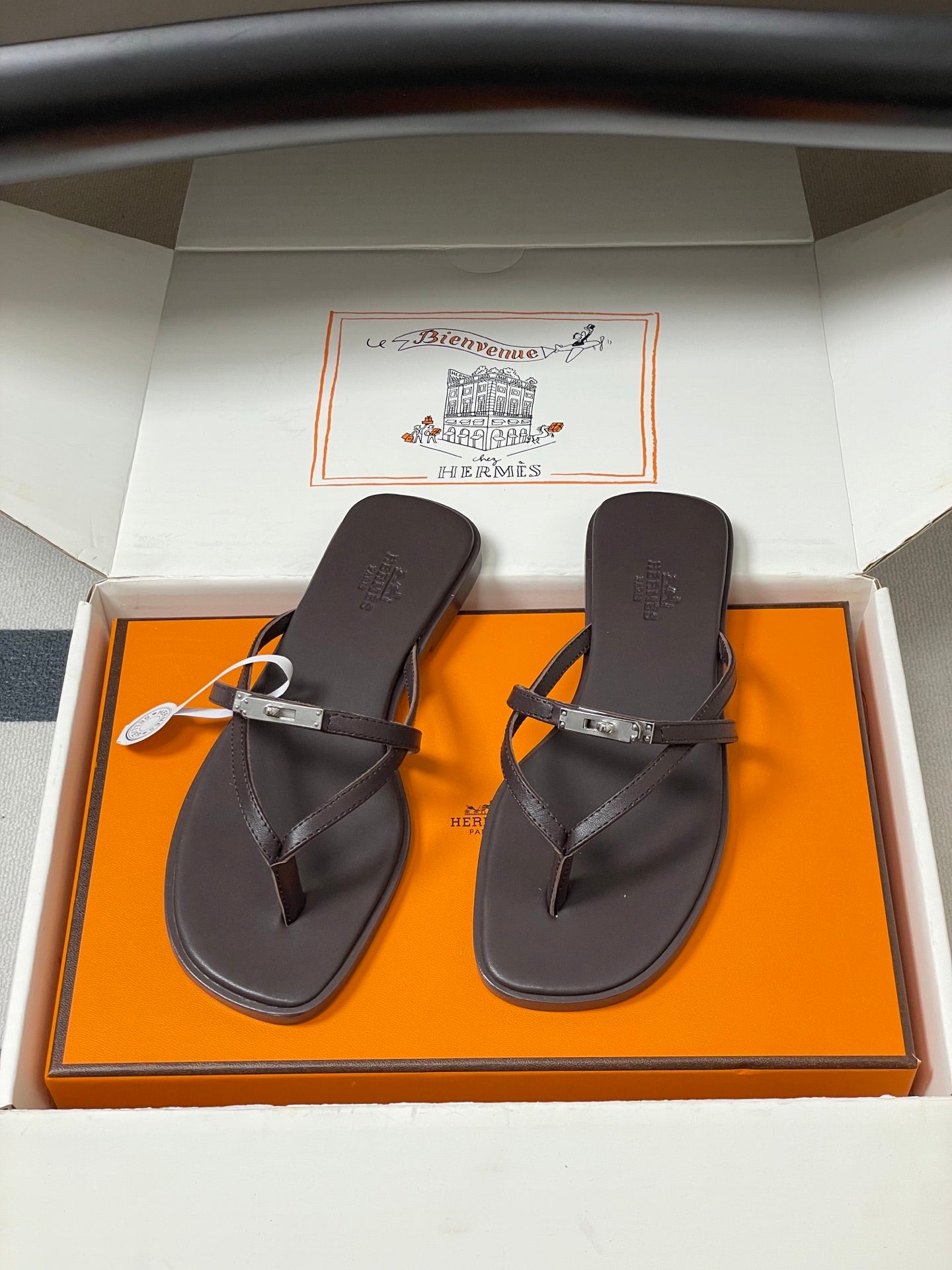 HM Miss Sandal Dark Chocolate Calfskin 593792