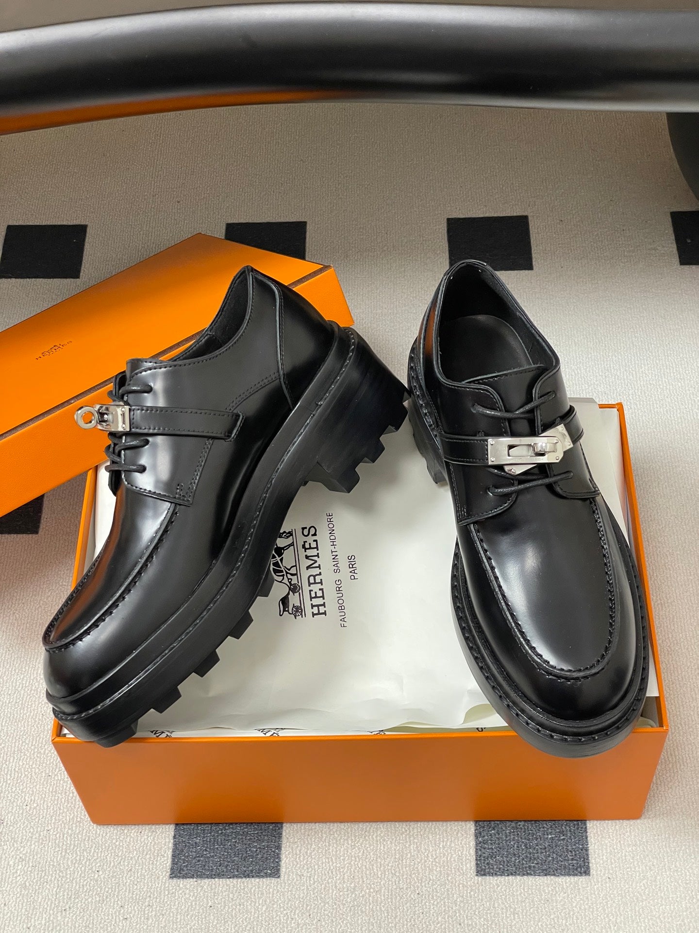 HM First Oxford Shoes 5cm Black Sheepskin 594335