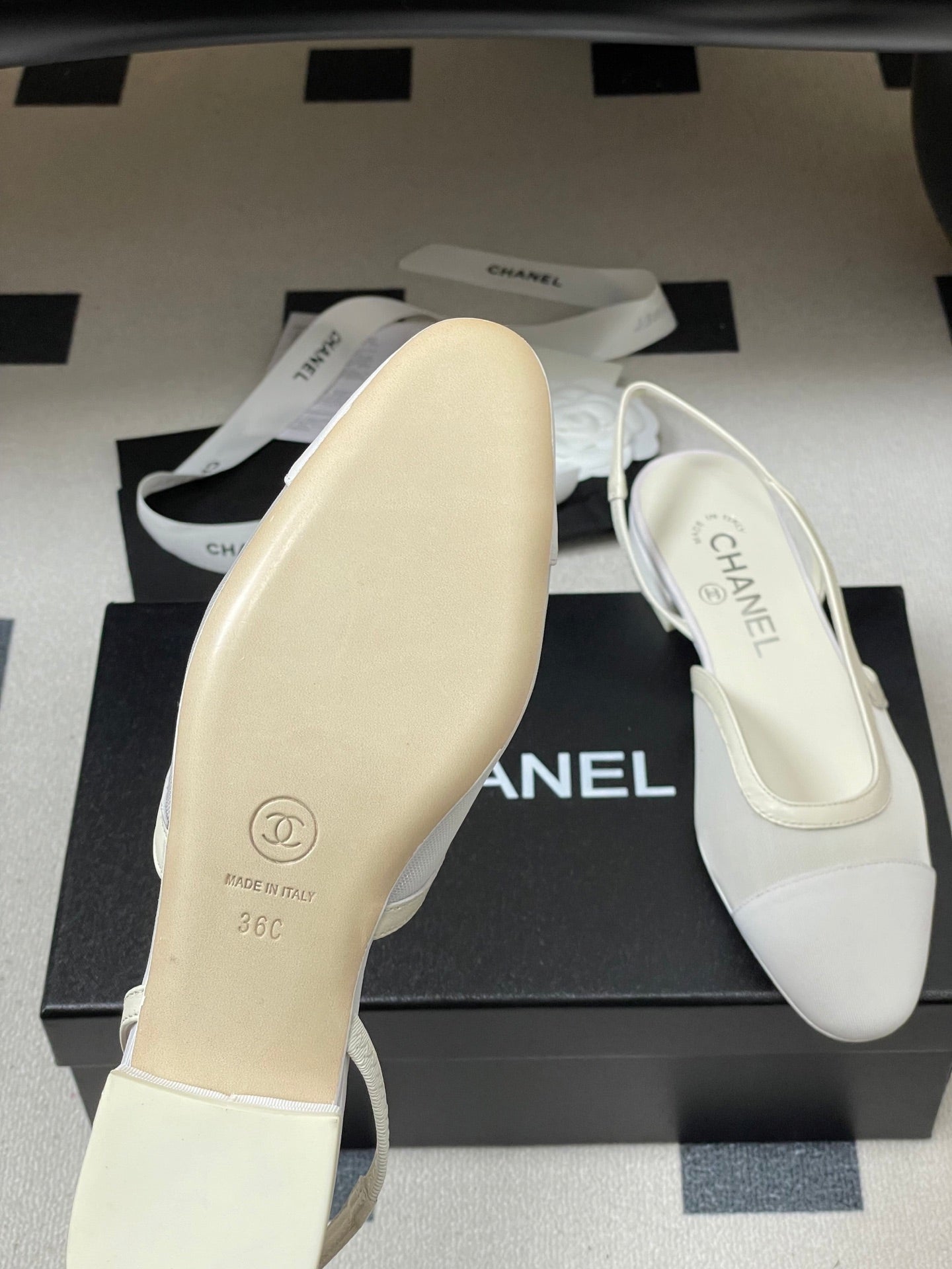 CC 26s Slingback 20mm Mesh Fabric Sheepskin