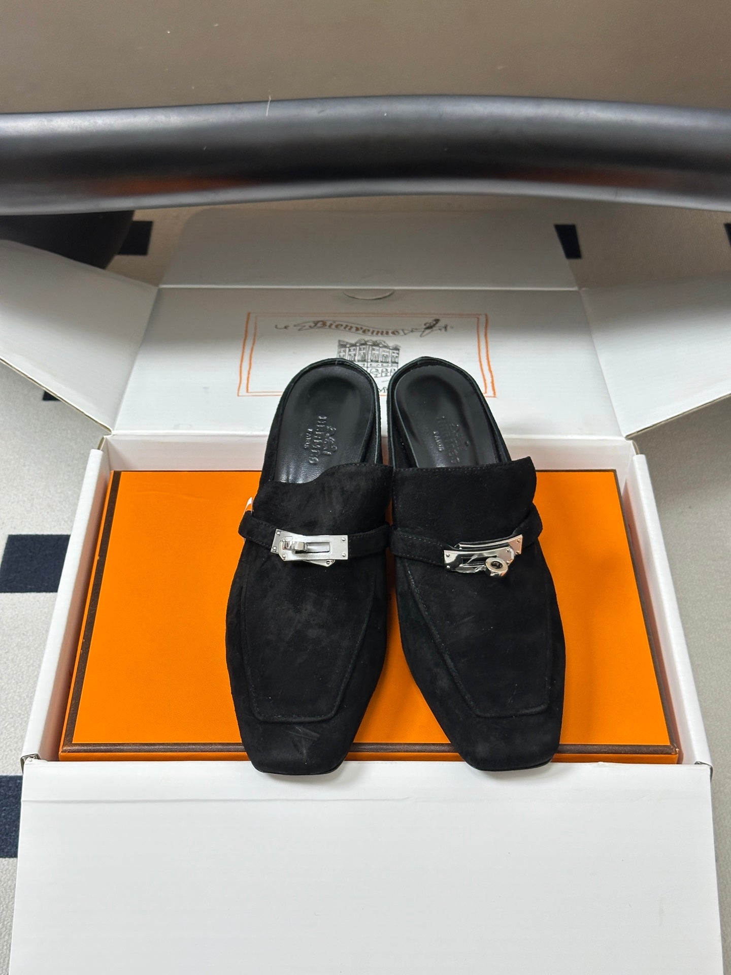 HM Blossom Mule 65mm Black Suede 902906
