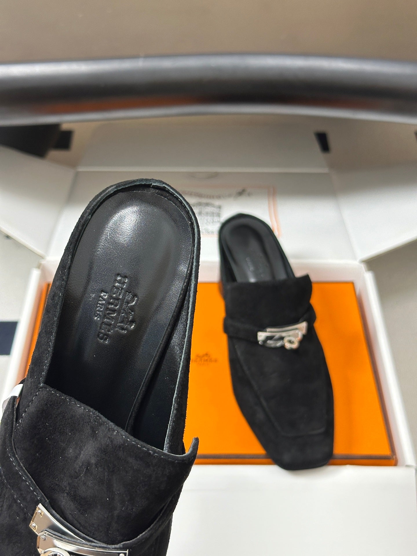 HM Blossom Mule 65mm Black Suede 902906