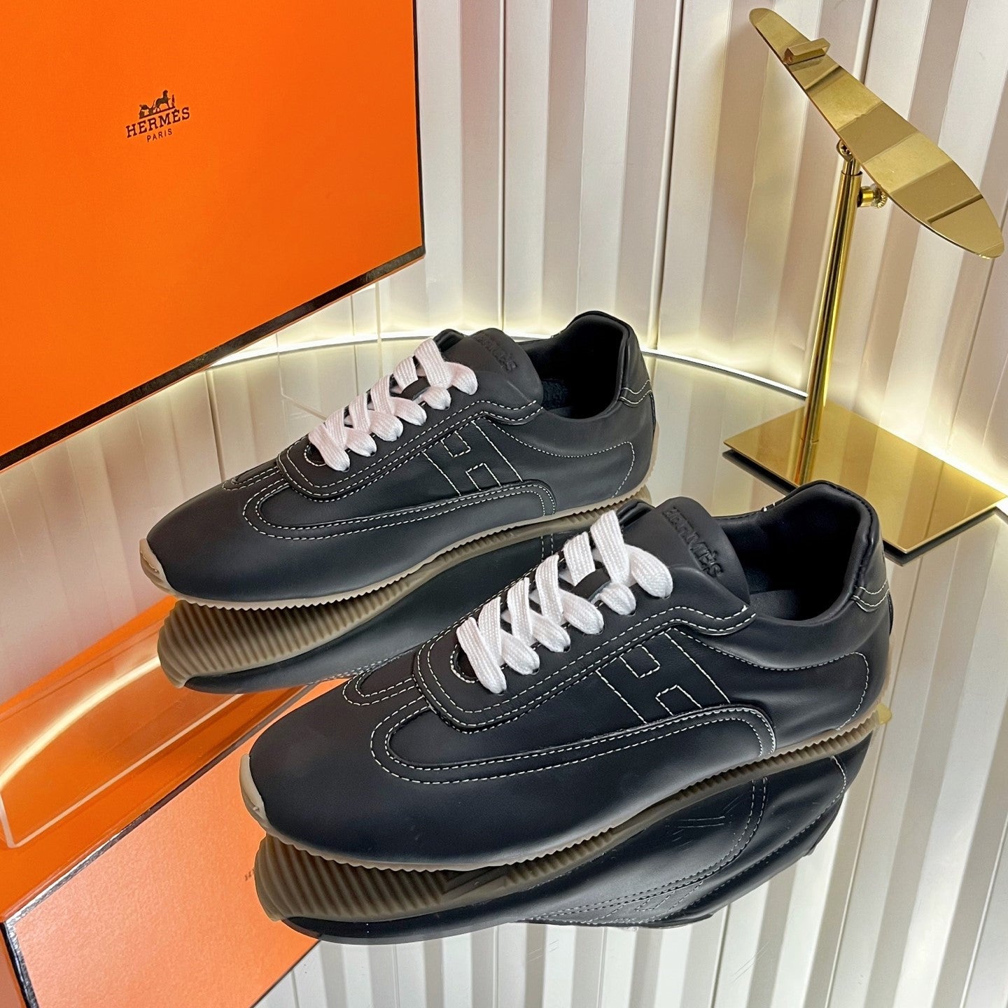 HM May Derby Shoes Black Calfskin 616146