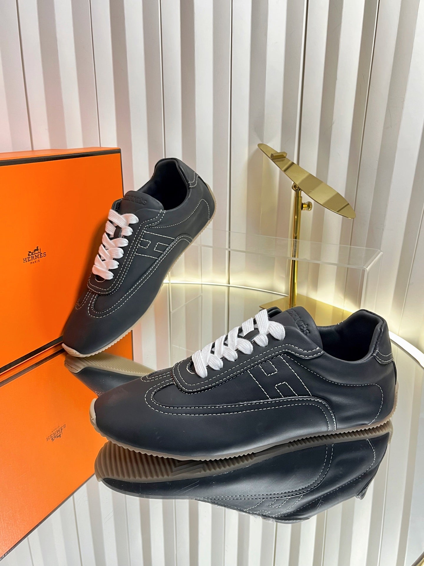 HM May Derby Shoes Black Calfskin 616146