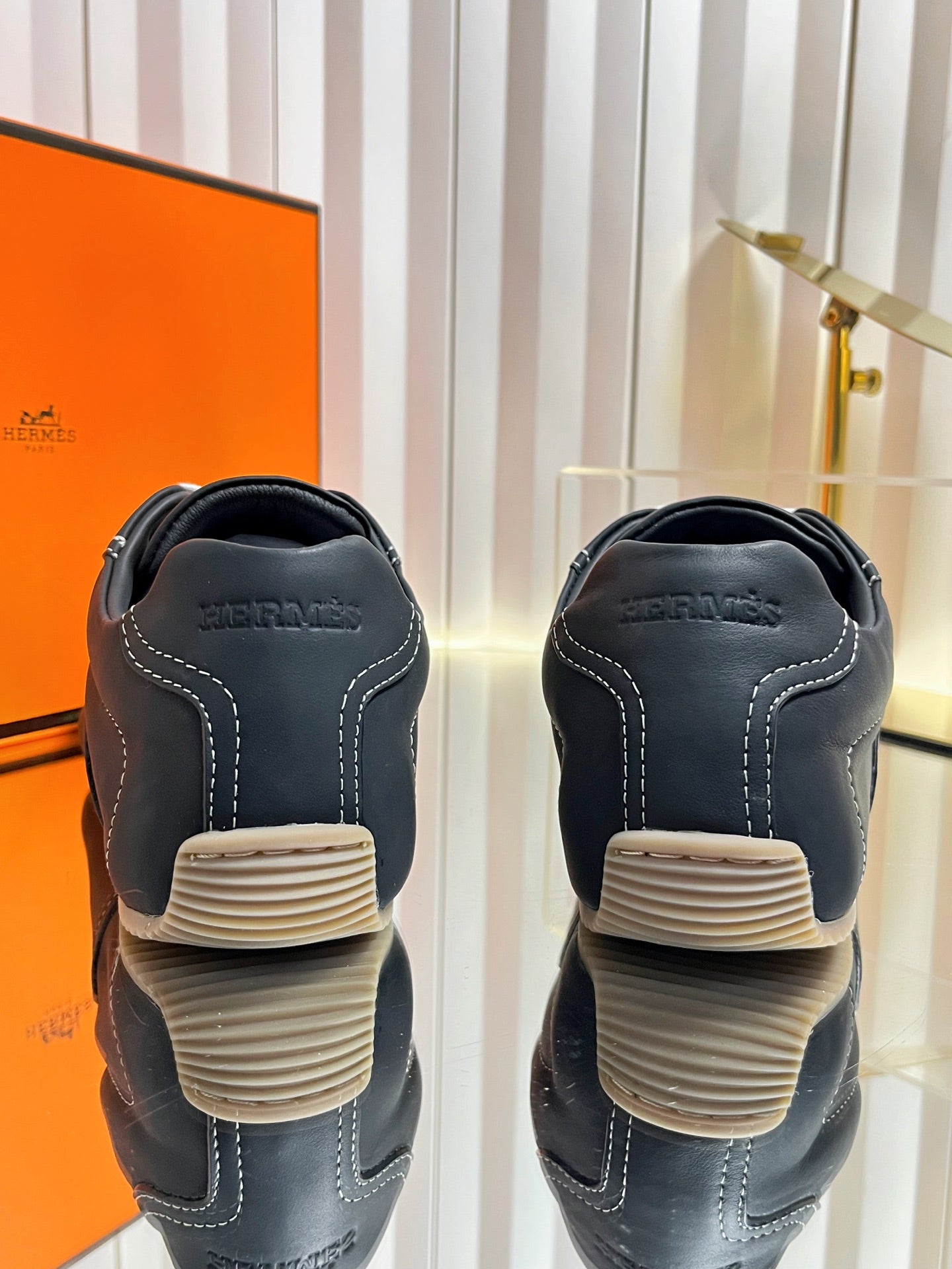 HM May Derby Shoes Black Calfskin 616146