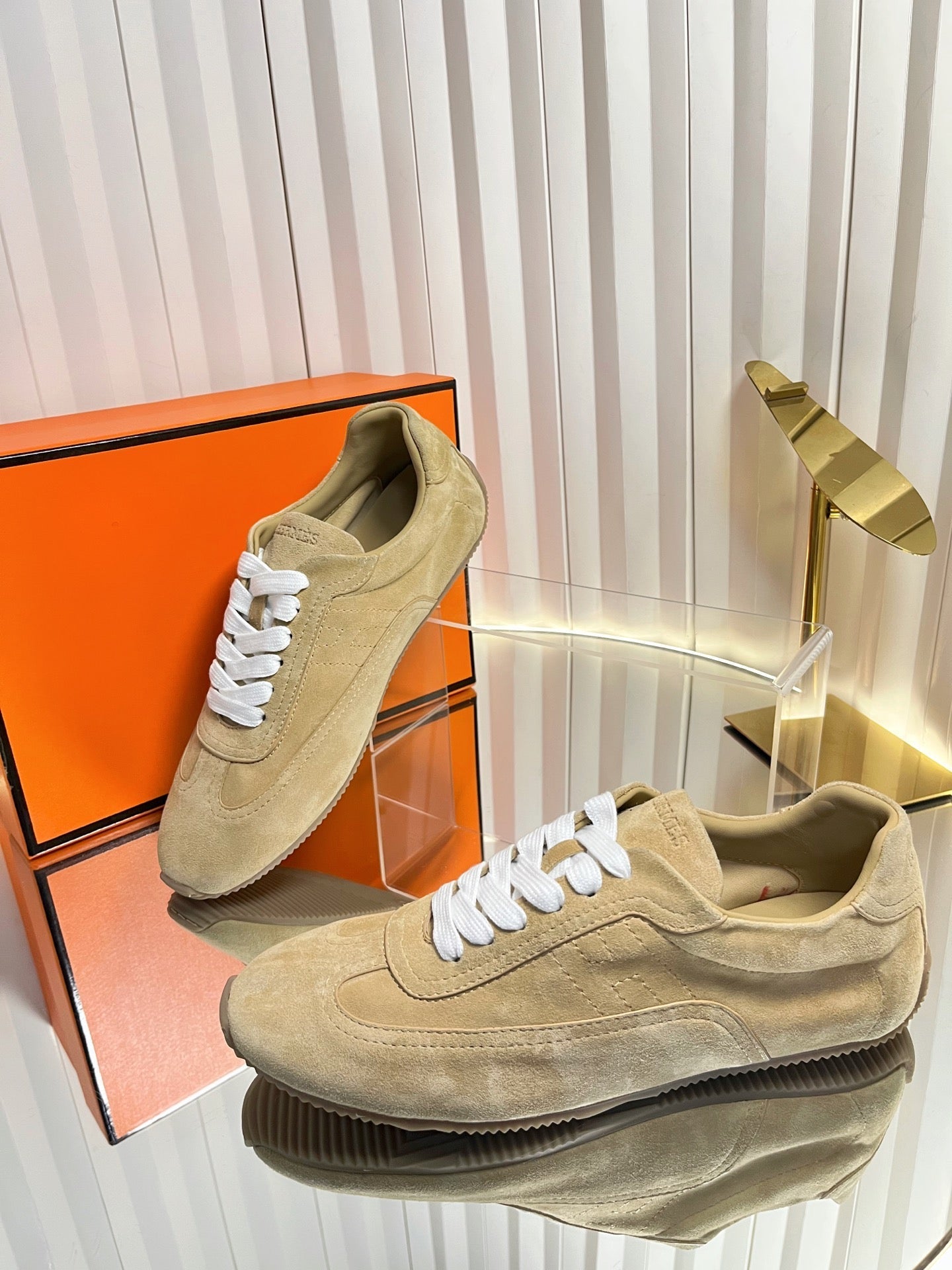 HM May Derby Shoes Beige Suede 616148