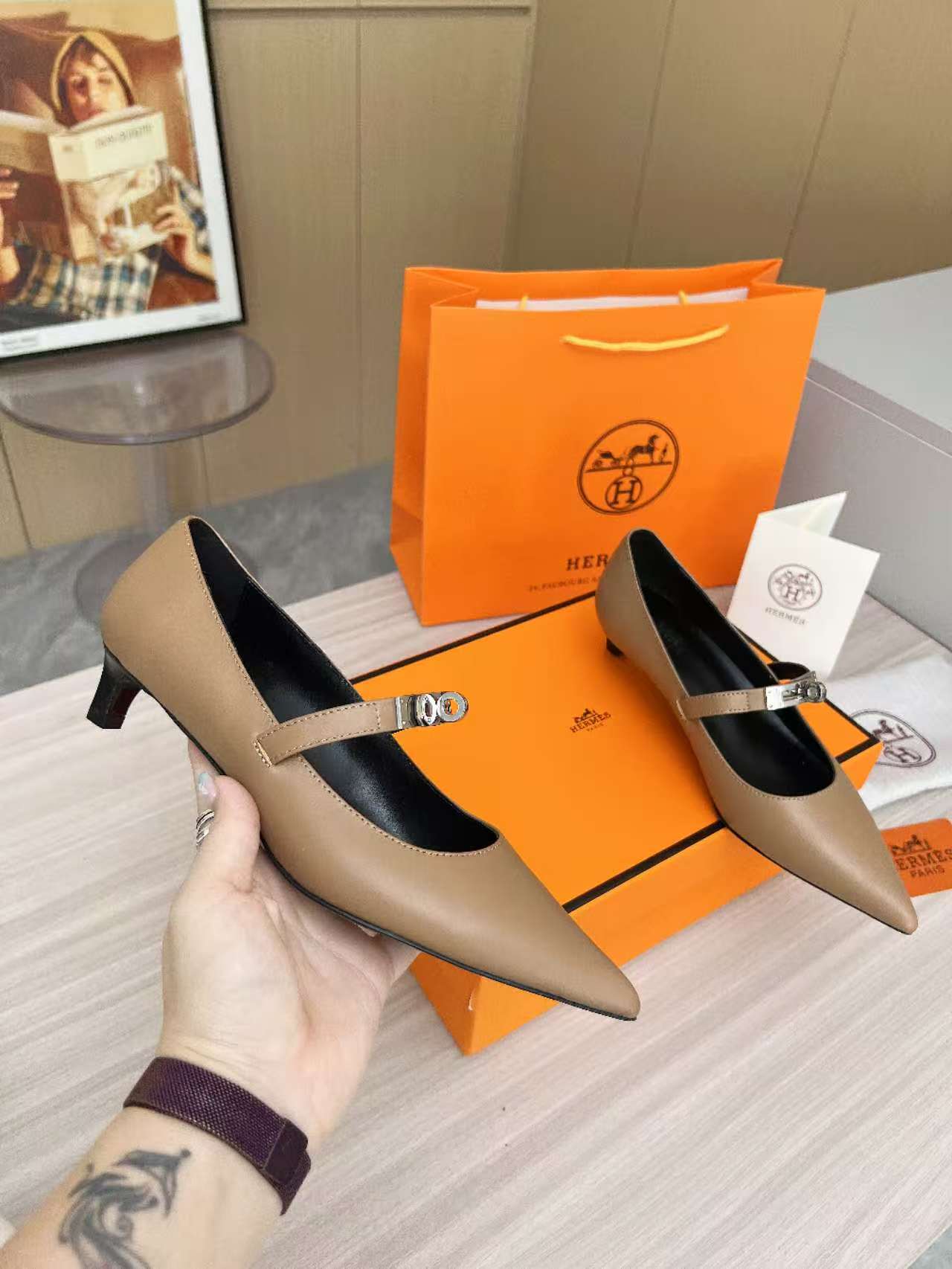 Kiara 40 pump Brown Calfskin 214049