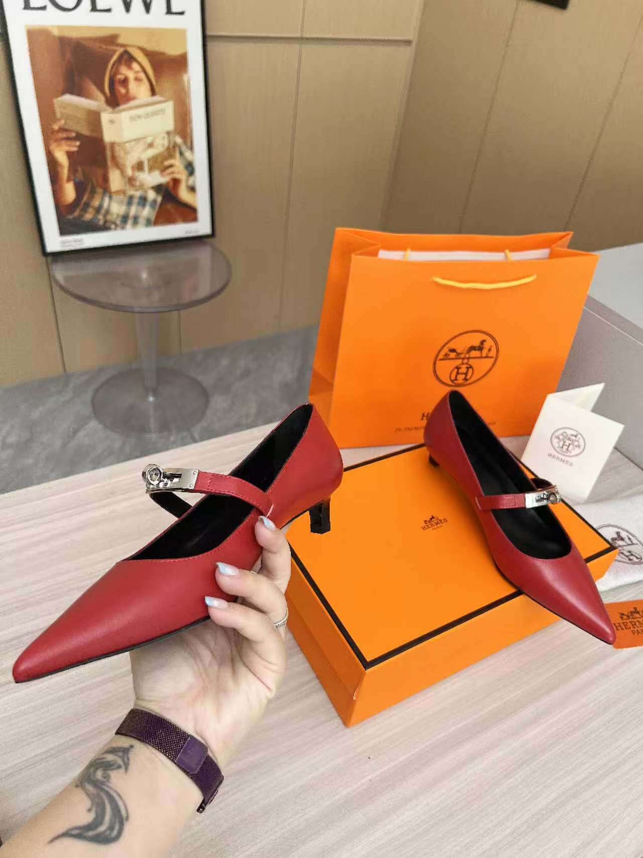 Kiara 40 pump Red Calfskin 214050