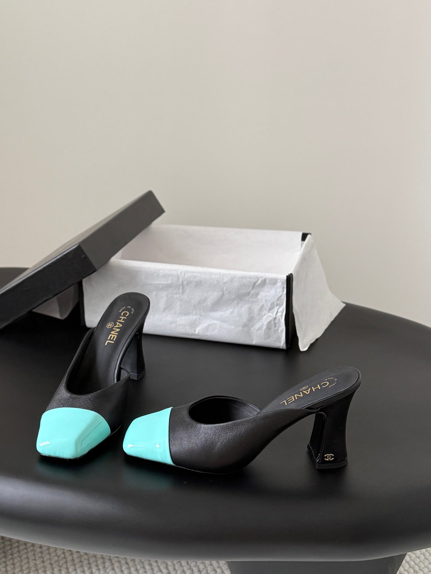 CC 2026 Mary Jane Mule 70 Black Blue Cowhide 700432