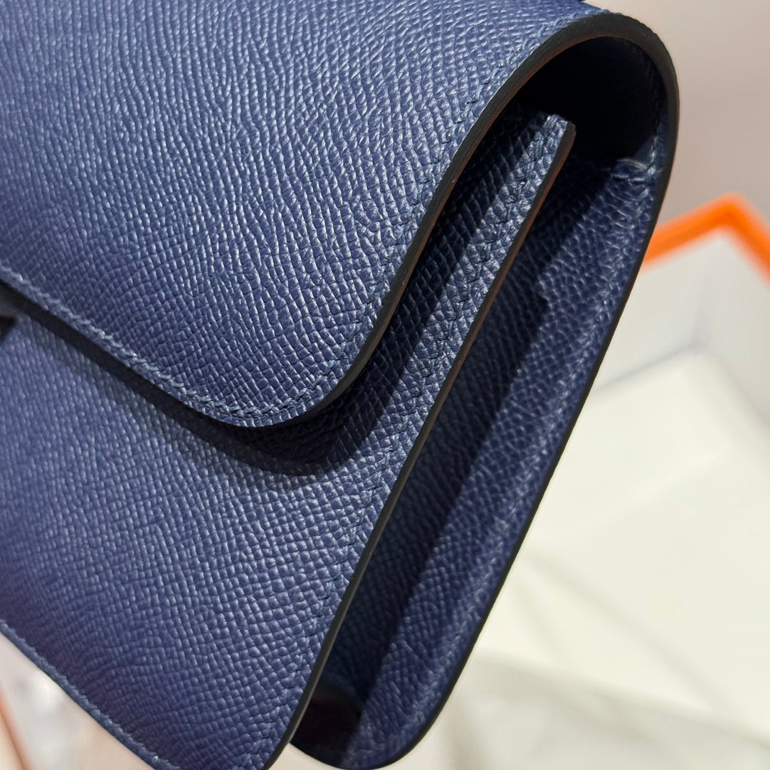 HM Constance Elan 24 Midnight Blue Epsom Silver Hardware 237341