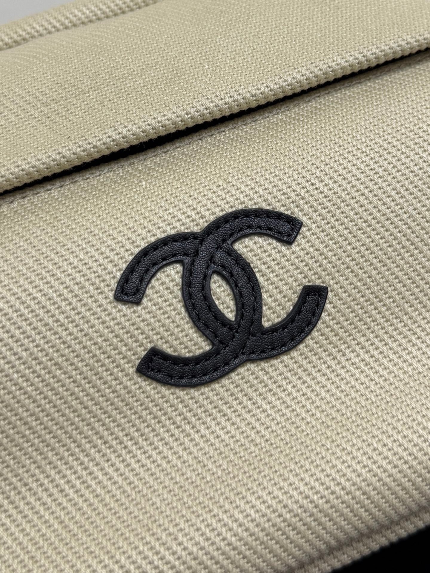 Chanel 2026 Rugby Bag 32cm Beige Canvas Leather