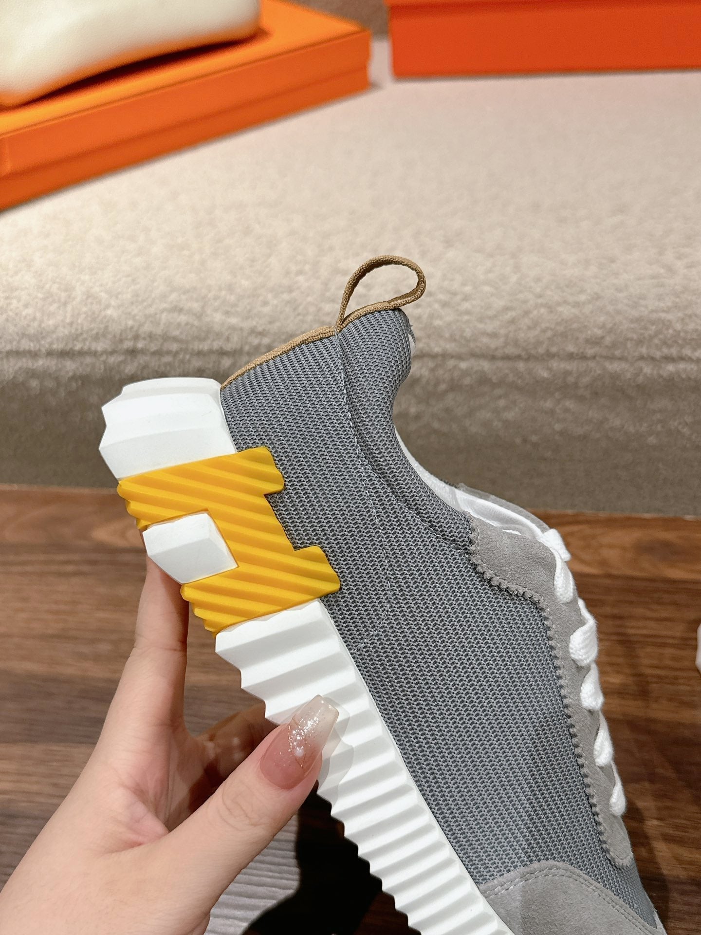 HM Mainland Sneaker In Ash Gray Suede And Shark Gray Breathable Mesh Fabric 959350