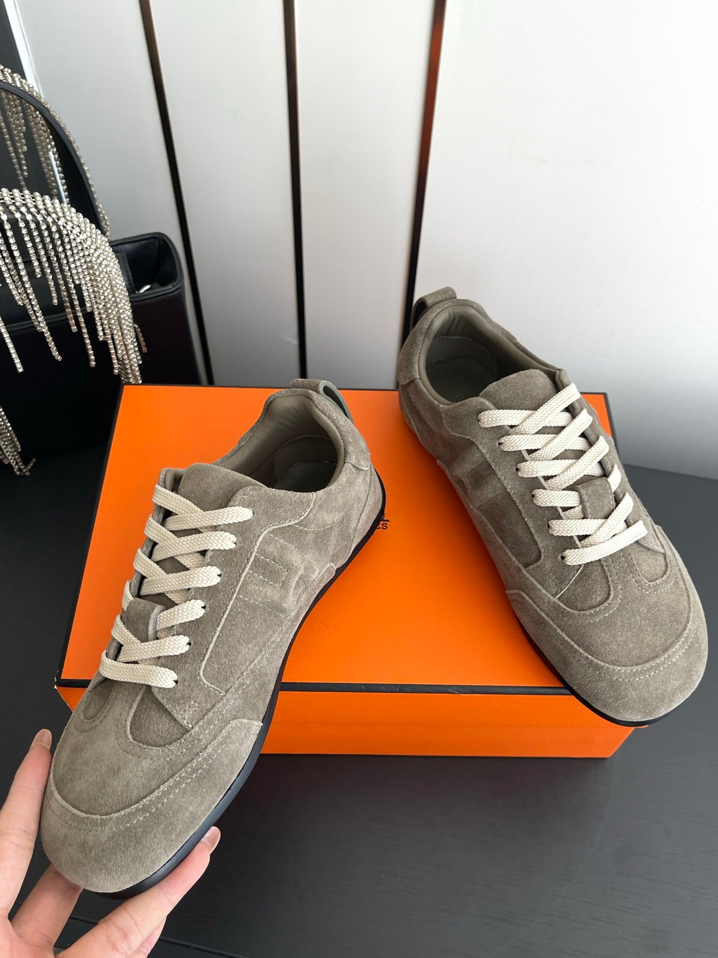 HM May Derby Shoes Taupe Suede 739998