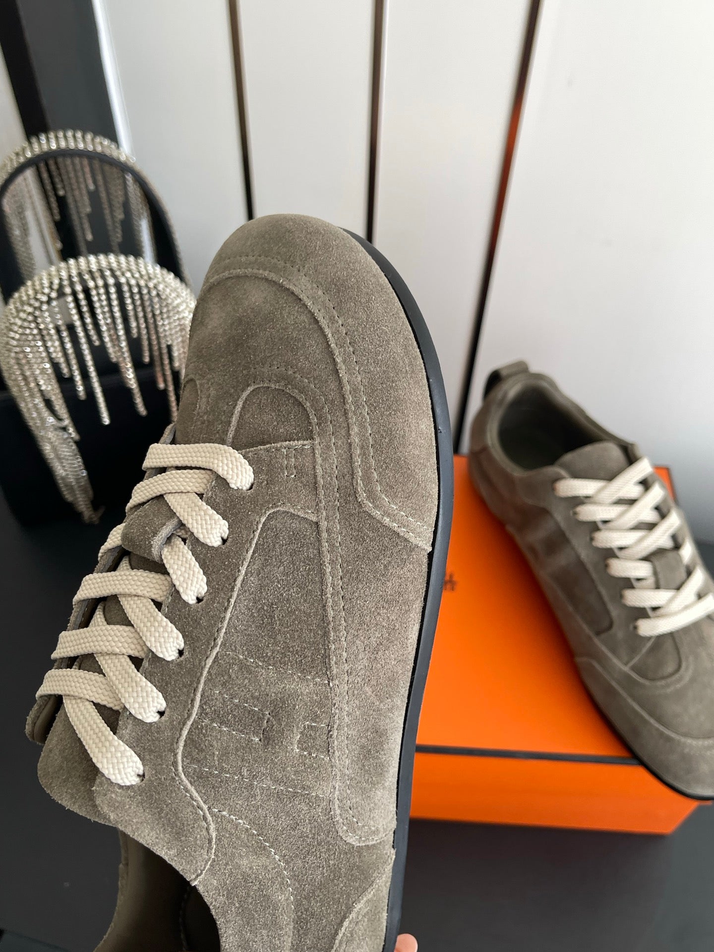 HM May Derby Shoes Taupe Suede 739998