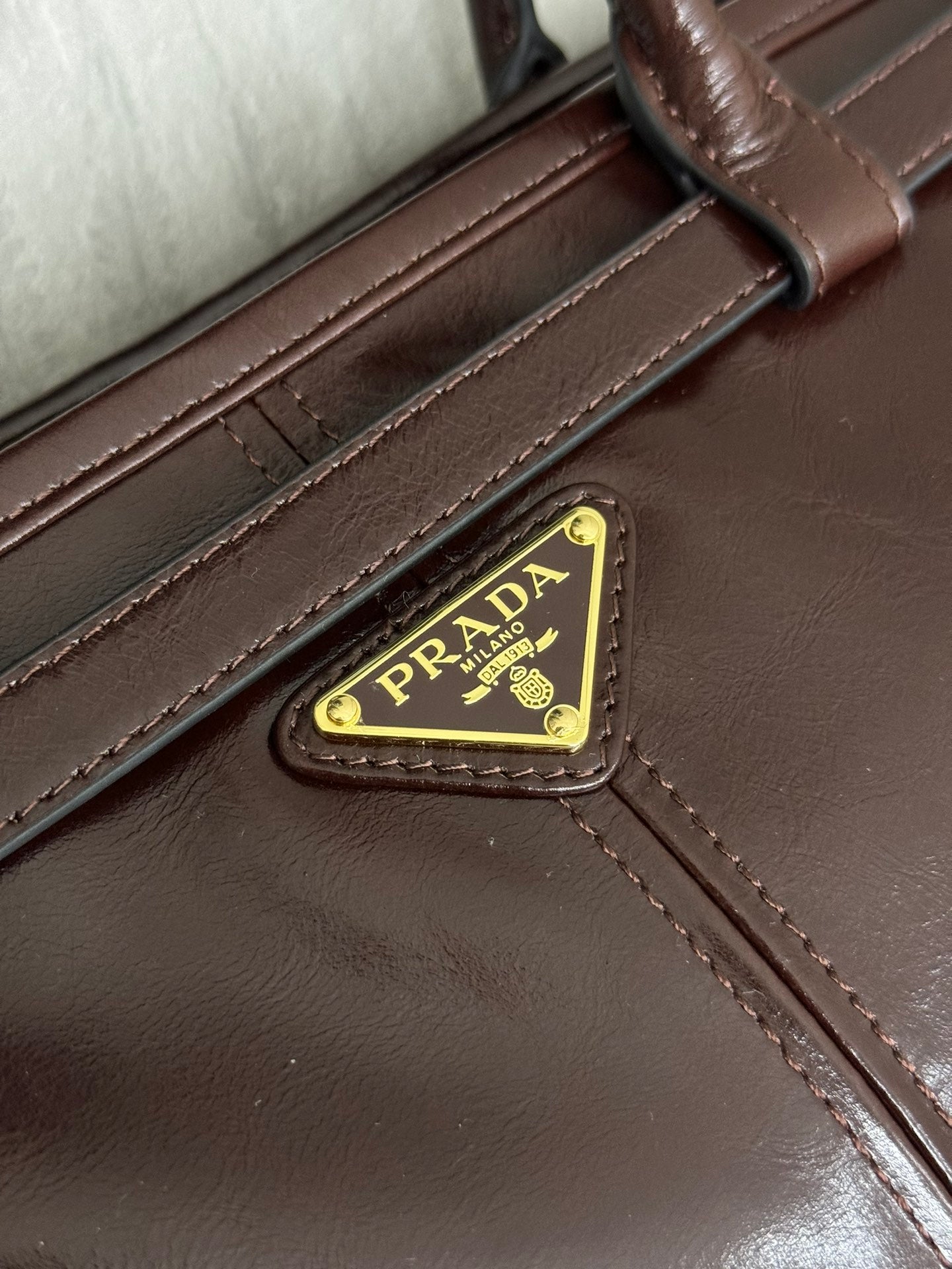 Prada Bonnie Extra-Large 42cm Dark Burdundy Calfskin