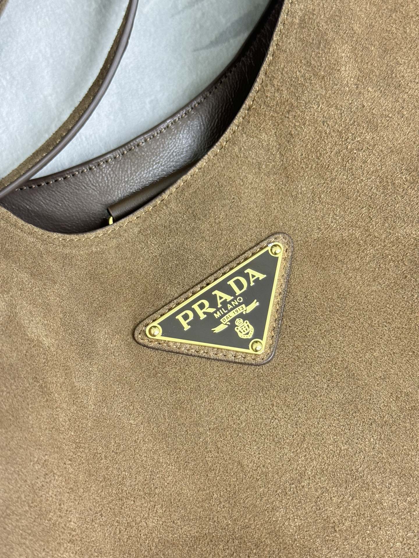 Prada Cleo Crossbodybag 40cm Brown Nubuck Leather