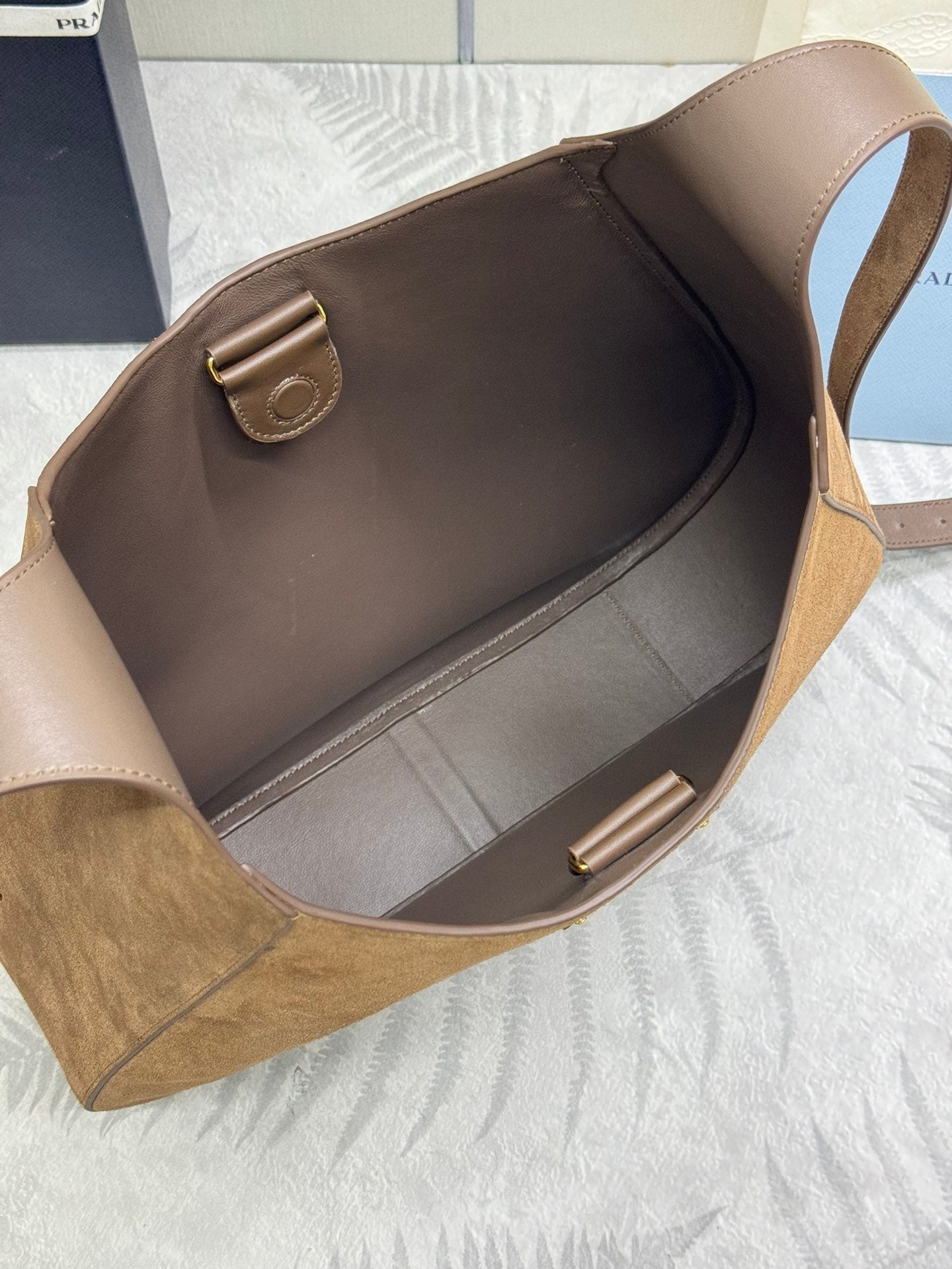 Prada Cleo Crossbodybag 40cm Brown Nubuck Leather