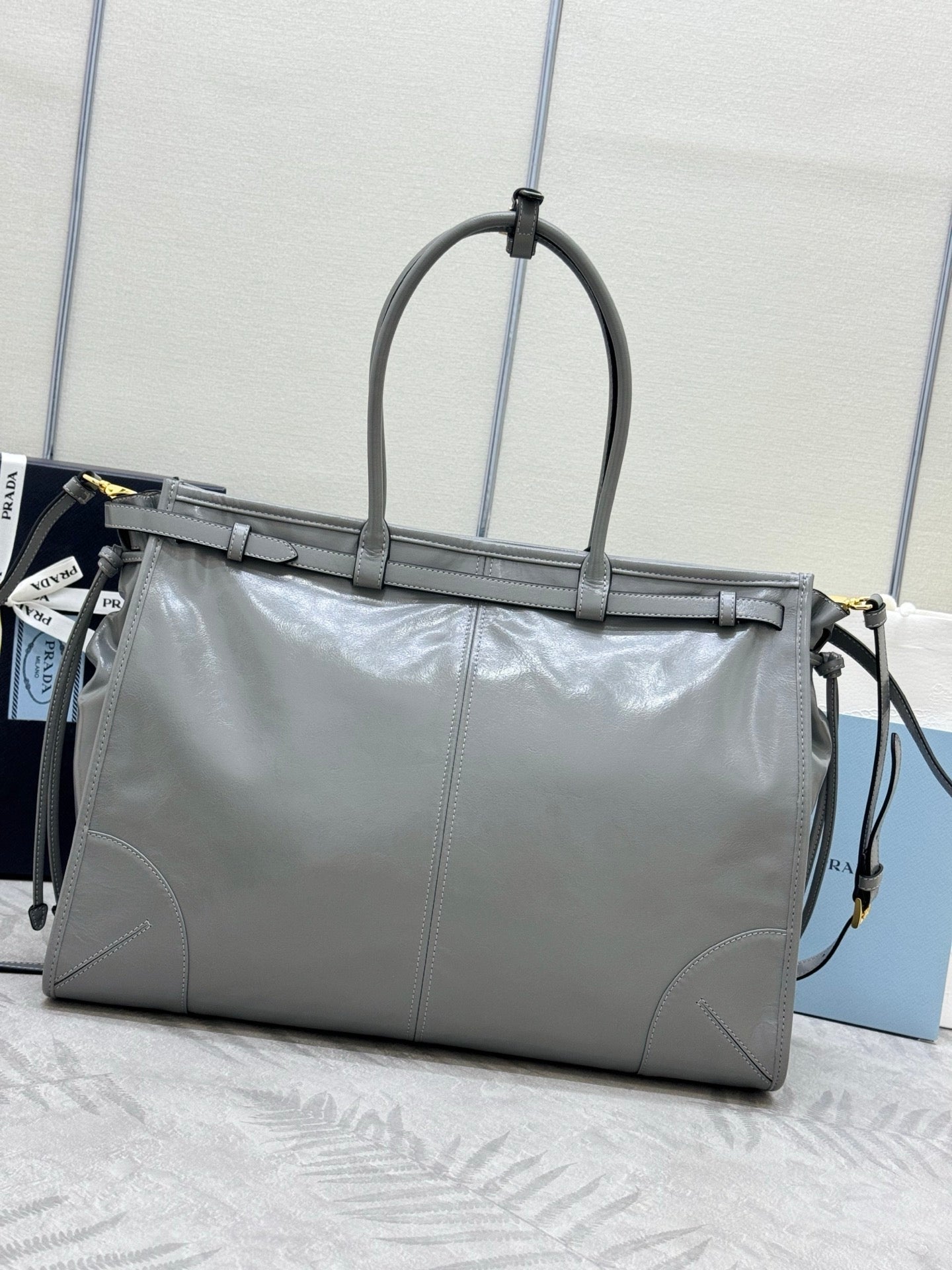 Prada Bonnie Extra-Large 42cm Grey Calfskin