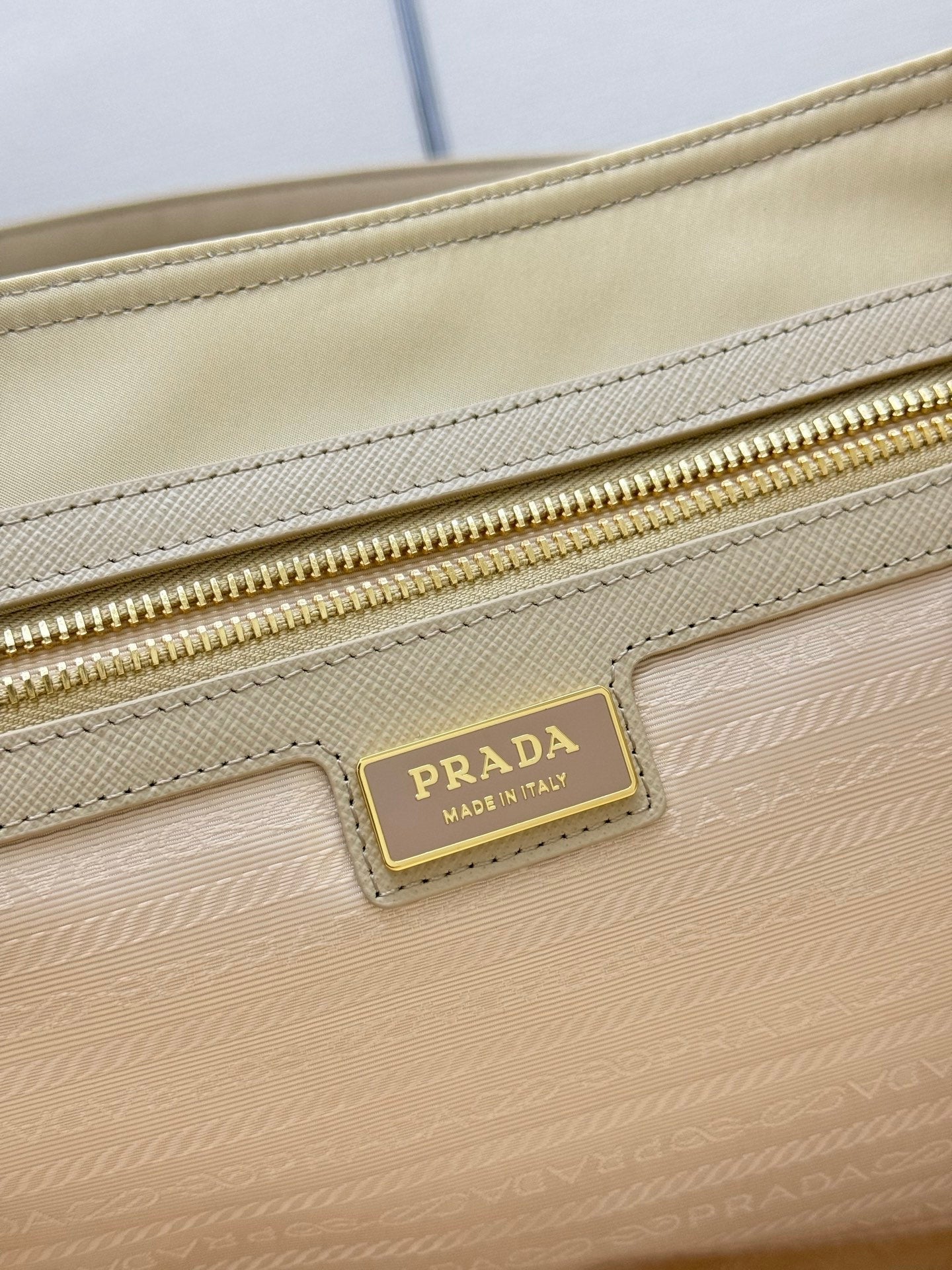 Prada Re-Edition 1978 Tote Bag 35cm Desert Beige Re-Nylon& Saffiano Leather