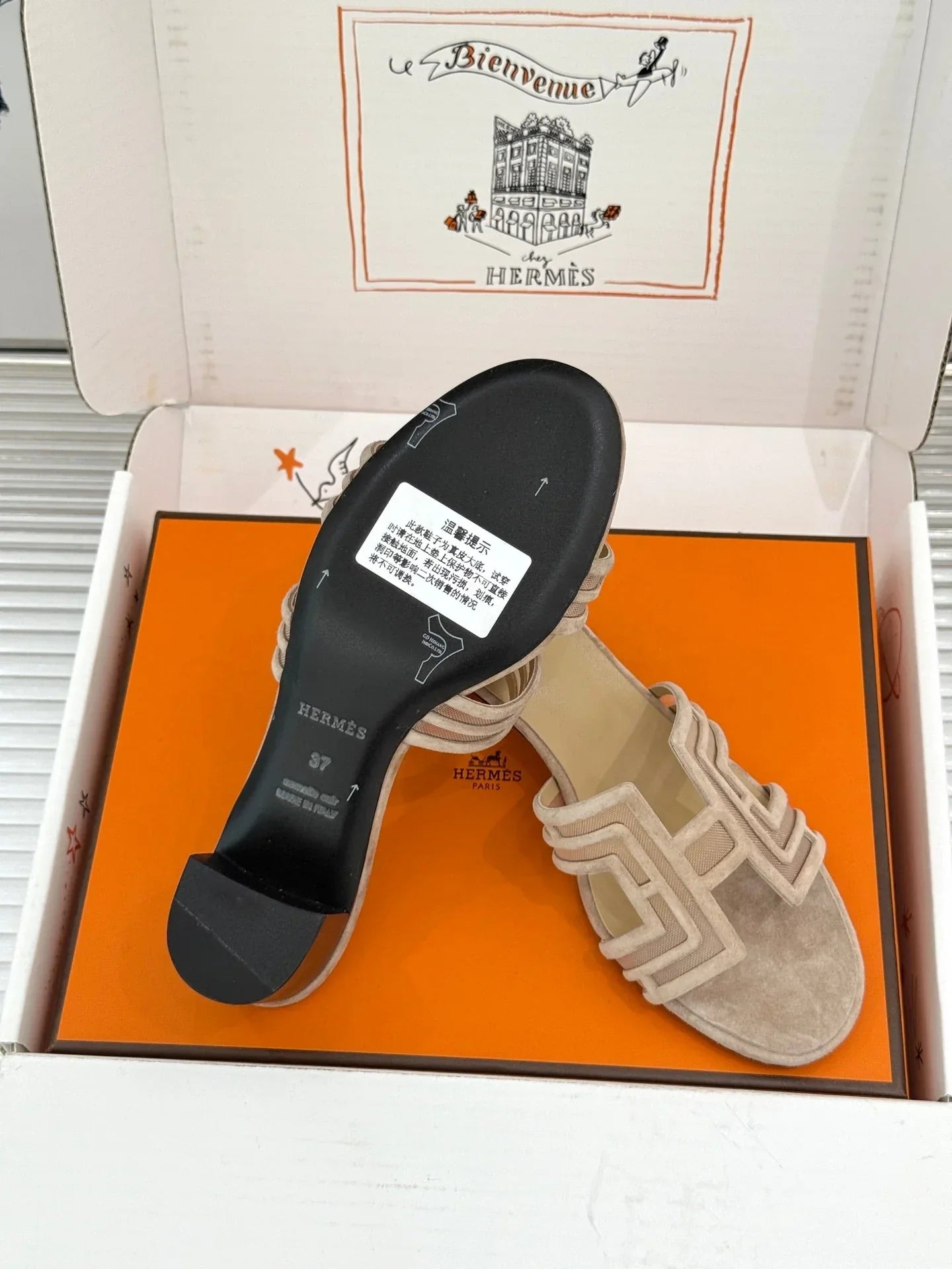 Hermes 2026 Oran Sandal 5cm Suede Mesh 898415