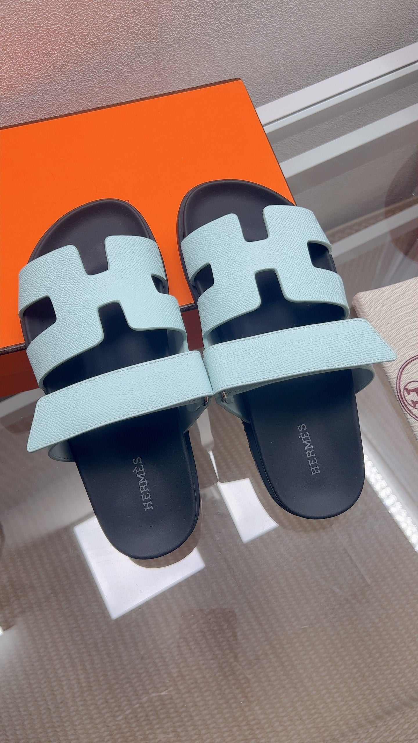 HM Chypre Sandal Light Blue Espom Leather 827508