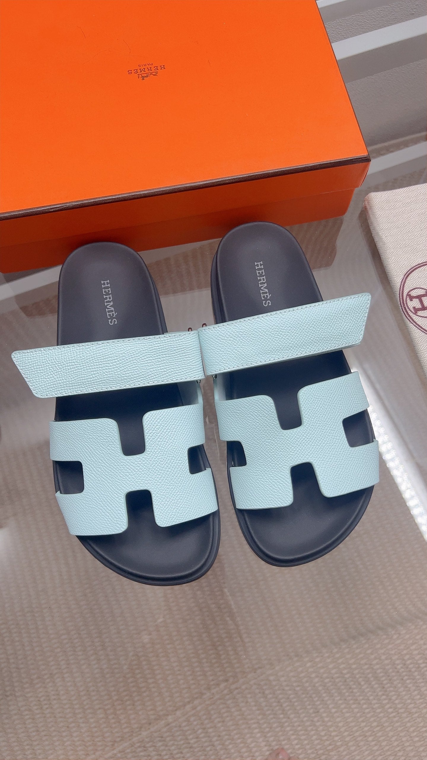 HM Chypre Sandal Light Blue Espom Leather 827508