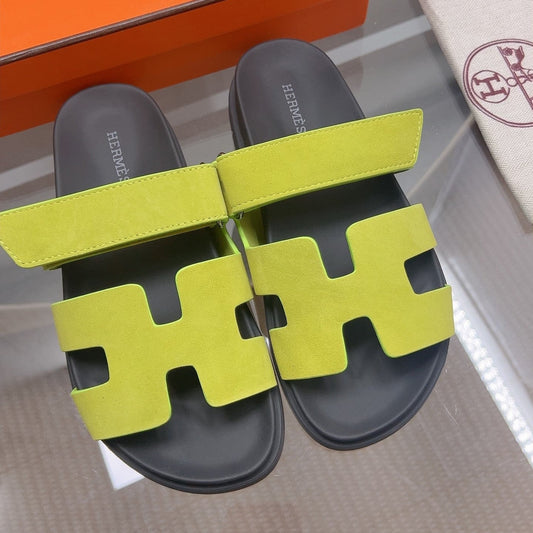 HM Chypre Sandal Lime Green Suede 827517