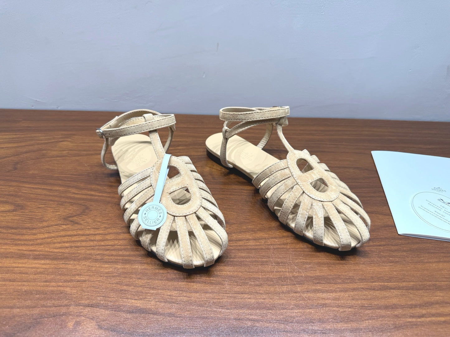 HM Nour Sandals Light Khaki Suede 849487