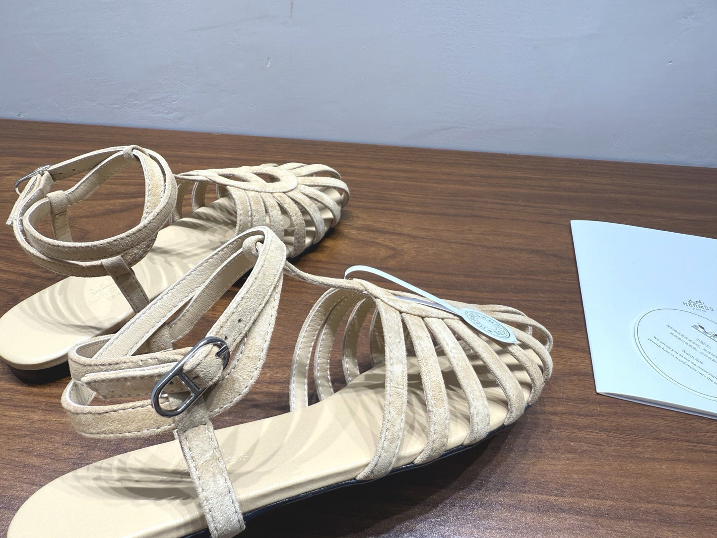 HM Nour Sandals Light Khaki Suede 849487