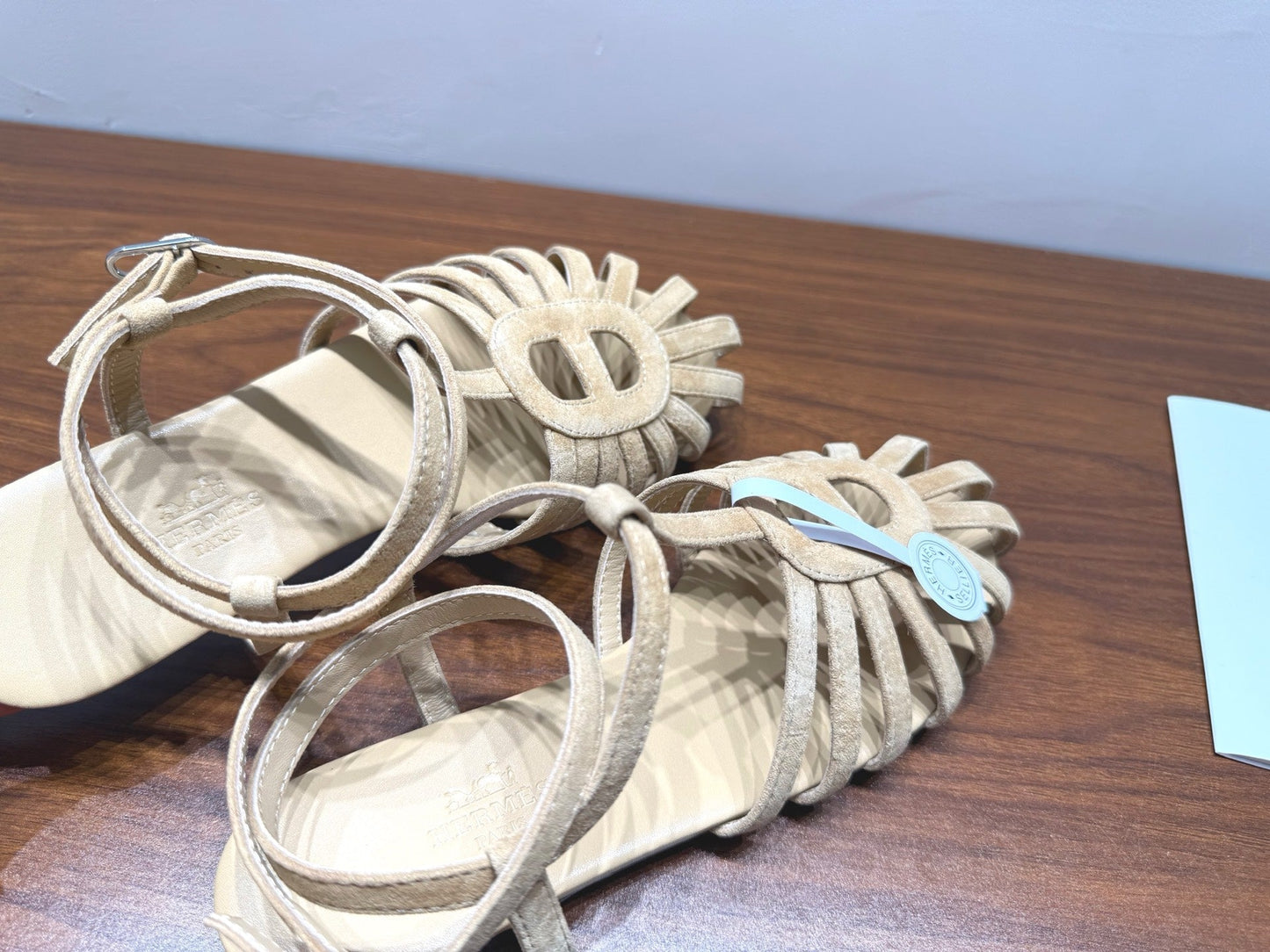 HM Nour Sandals Light Khaki Suede 849487