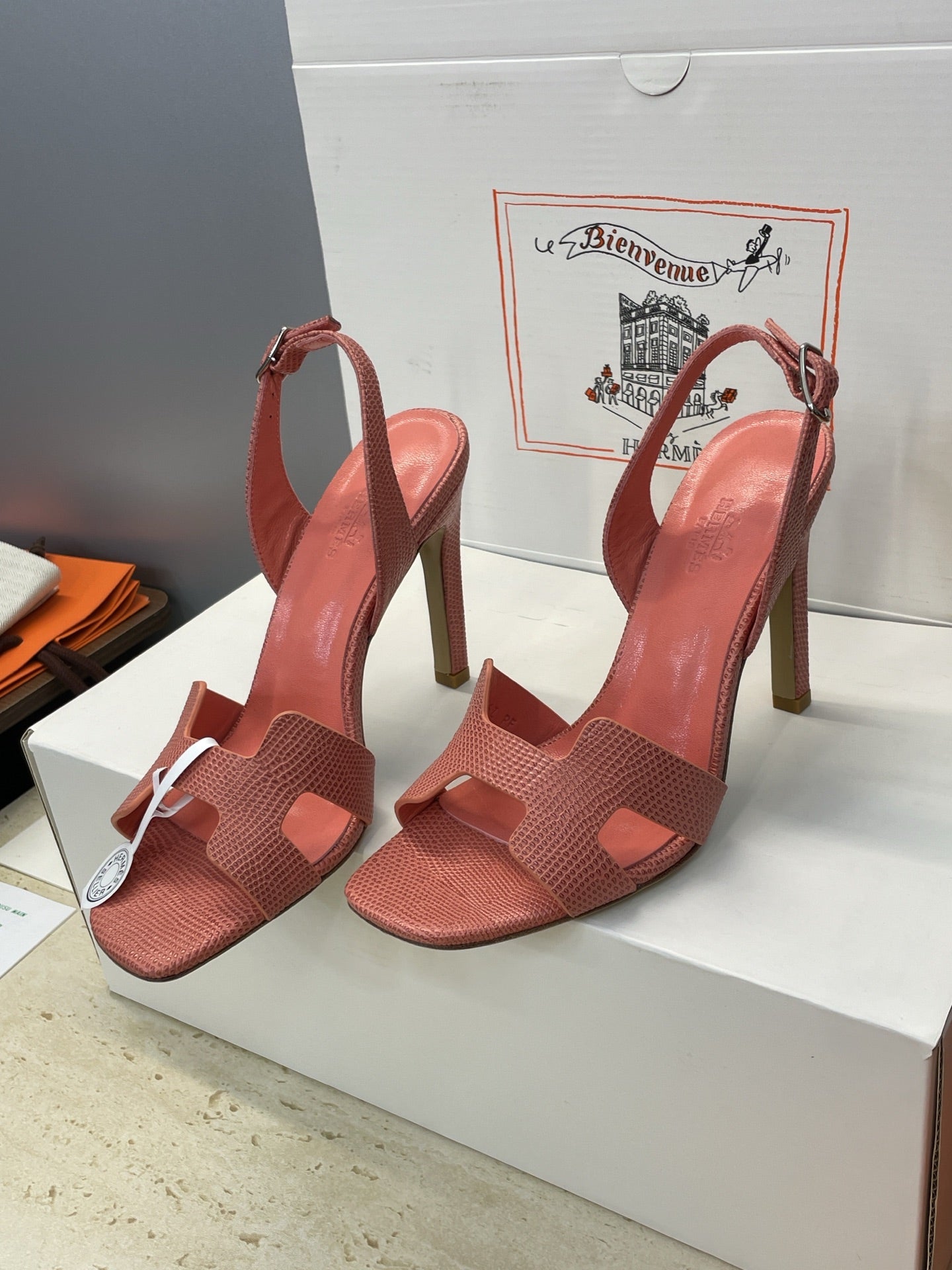 HM 26ss High Heel Sandals 105 Soft Pink Cowhide 607110