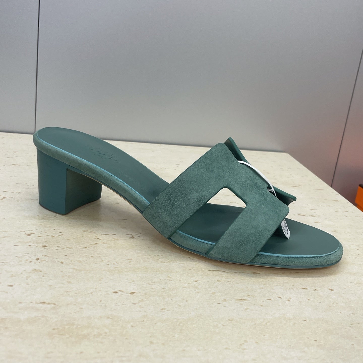 HM 26ss  Oran Sandals 45 Moss Green Suede Cowhide 607213