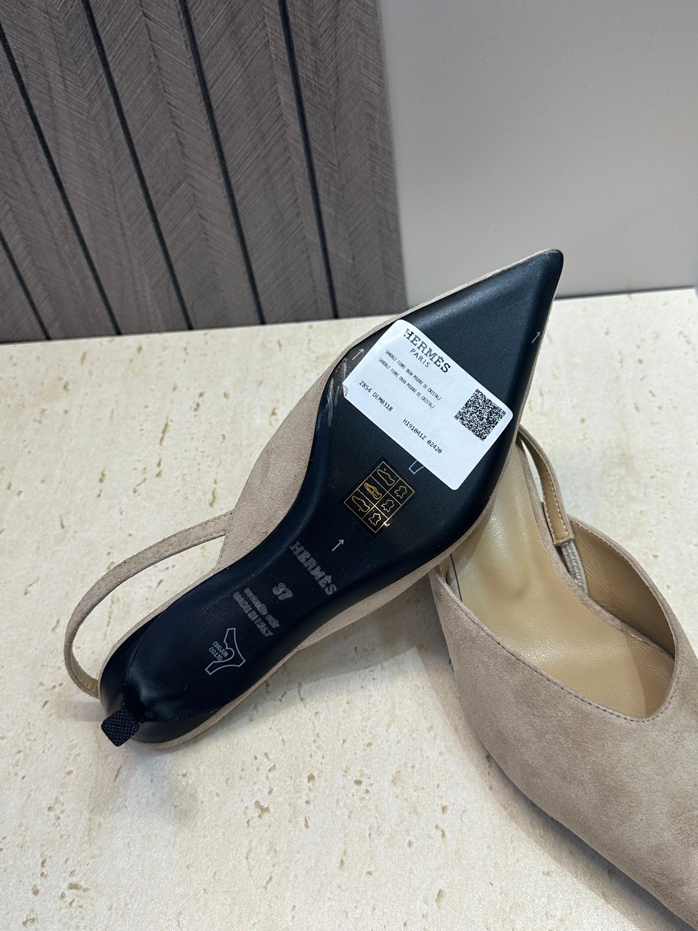 HM Nicoletta Slingback 4cm Khahi Suede 830188