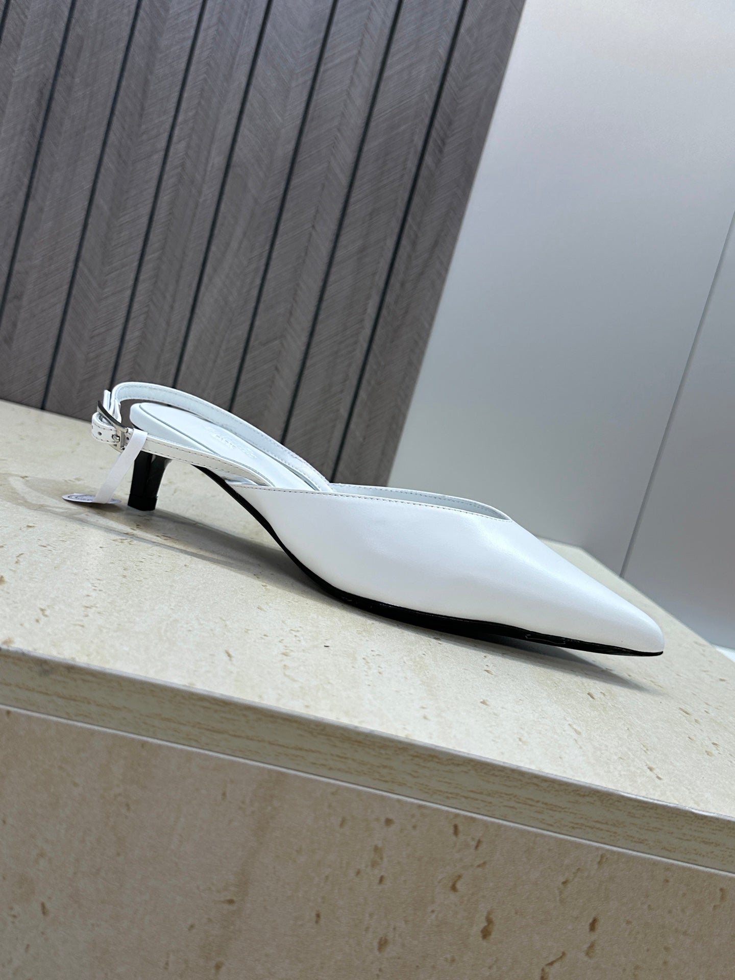 HM Nicoletta Slingback 4cm White Calfskin 830192