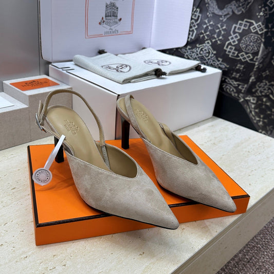 HM Nicoletta Slingback 9cm Khahi Suede 830194